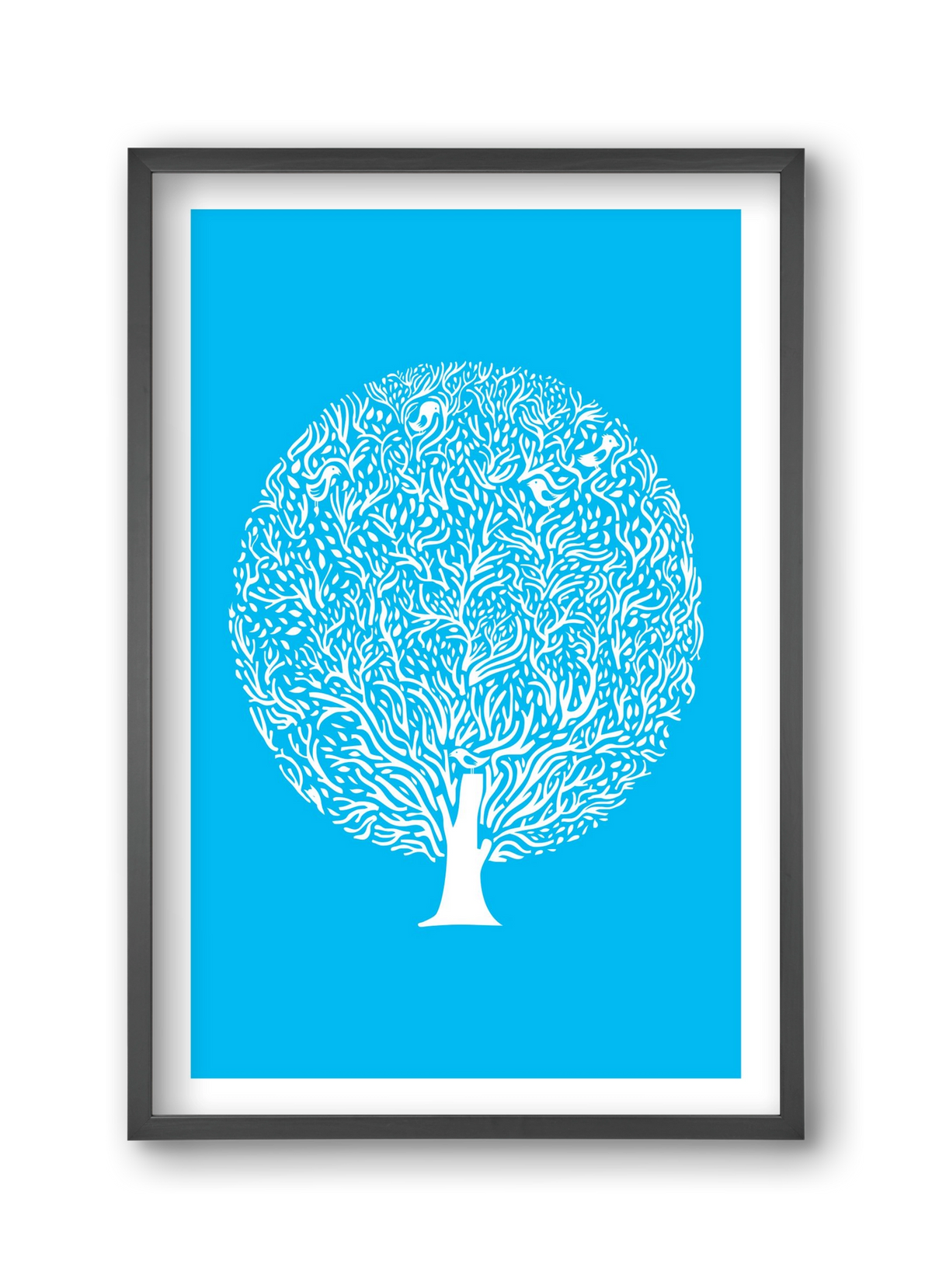 Blue Tree, 30x45 cm (30x45 cm), Fekete keret