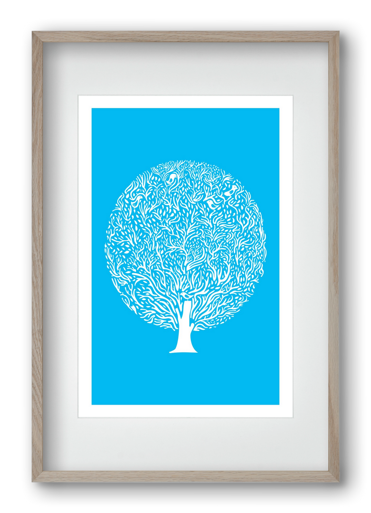 Blue Tree, 40x60 cm (30x45 cm), Tölgy keret, paszpartuval