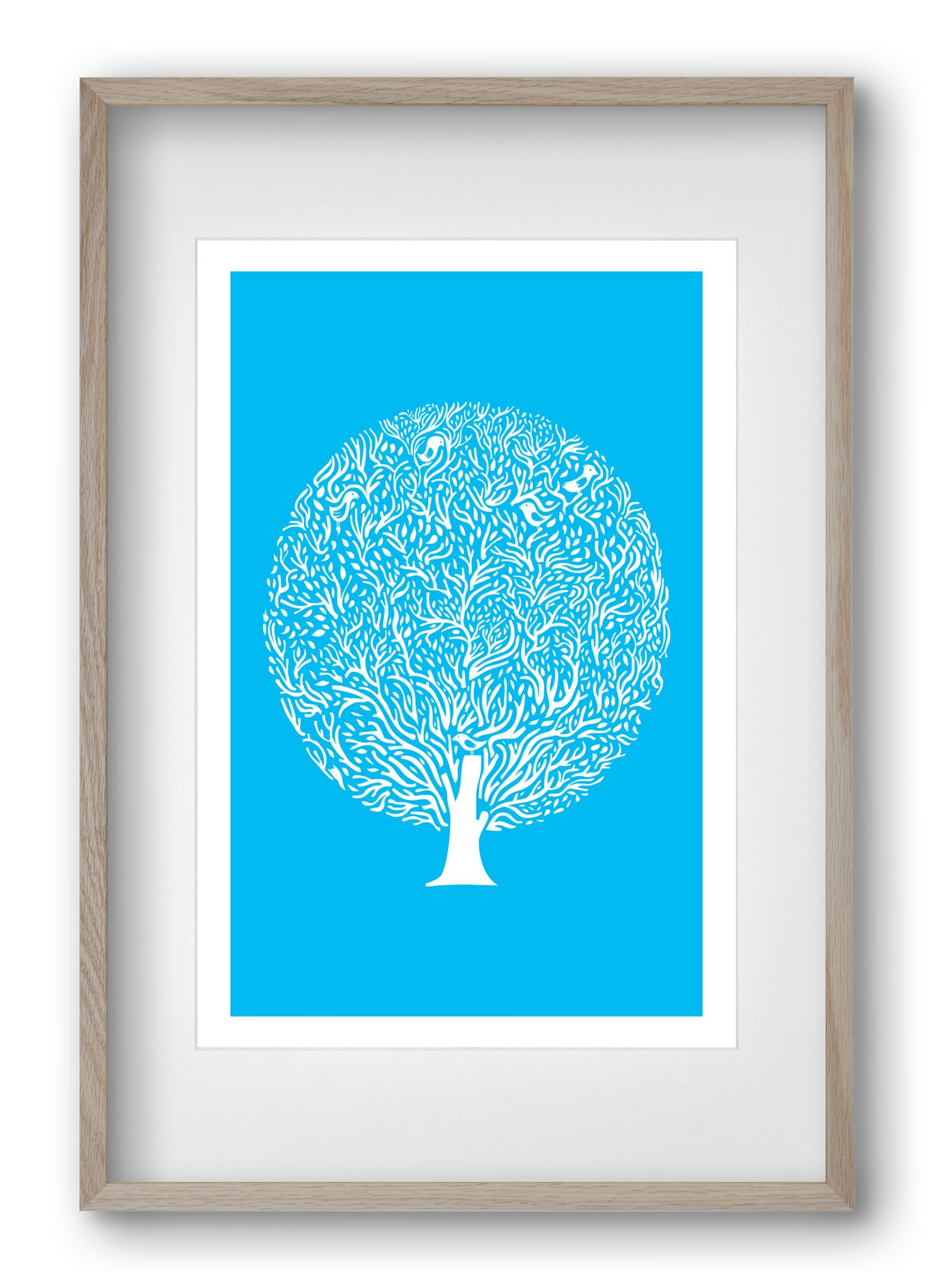 Blue Tree, 40x60 cm (30x45 cm), Tölgy keret, paszpartuval