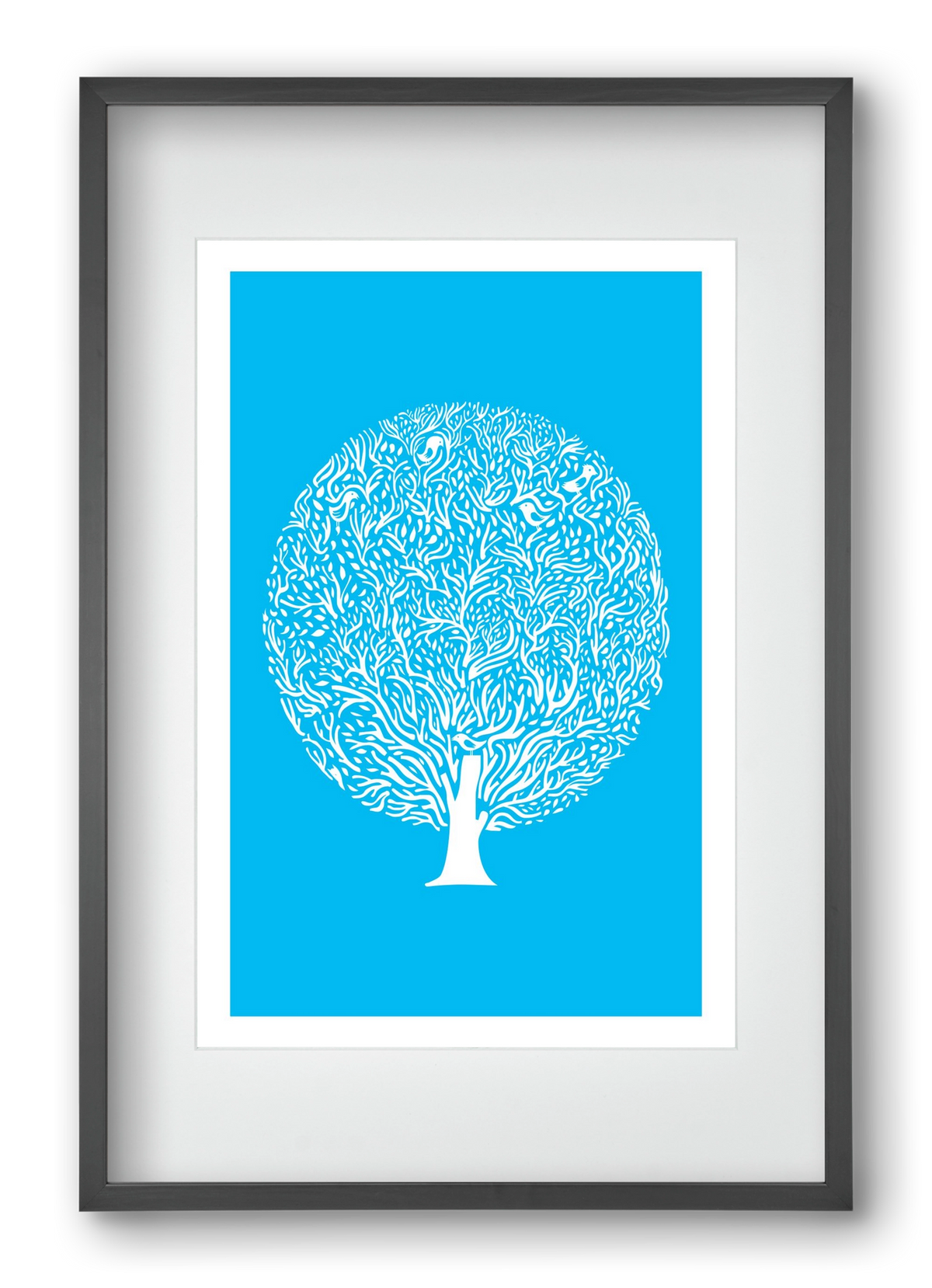 Blue Tree, 40x60 cm (30x45 cm), Fekete keret, paszpartuval