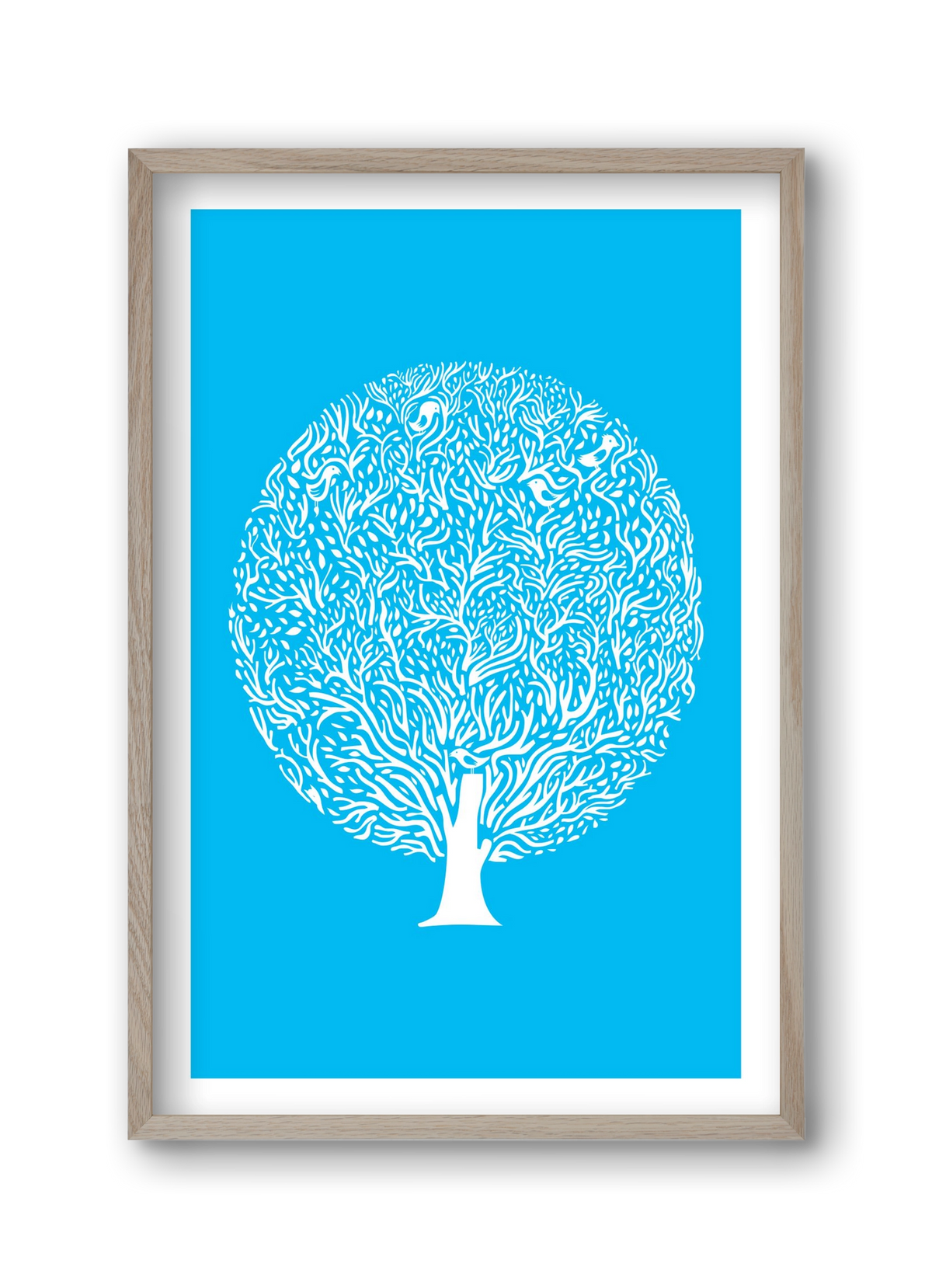 Blue Tree, 30x45 cm (30x45 cm), Tölgy keret