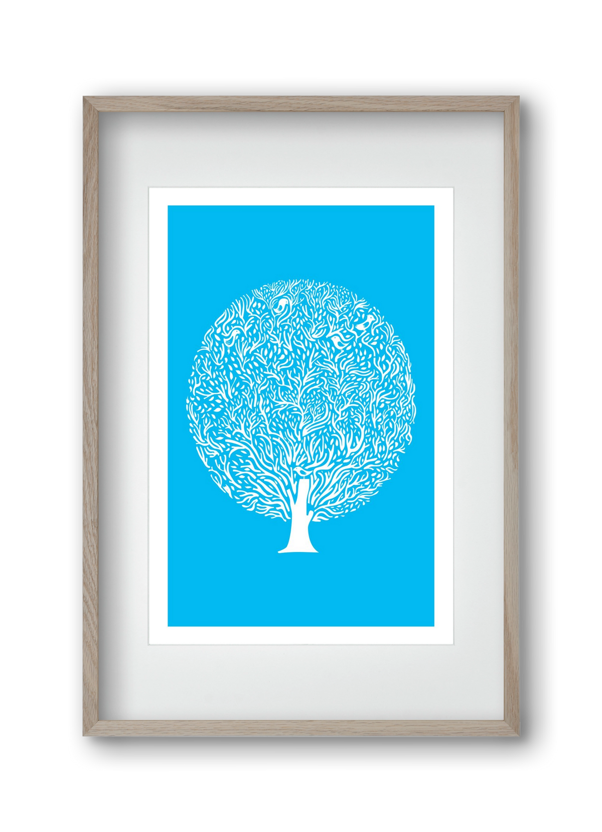Blue Tree, 30x45 cm (20x30 cm), Tölgy keret, paszpartuval