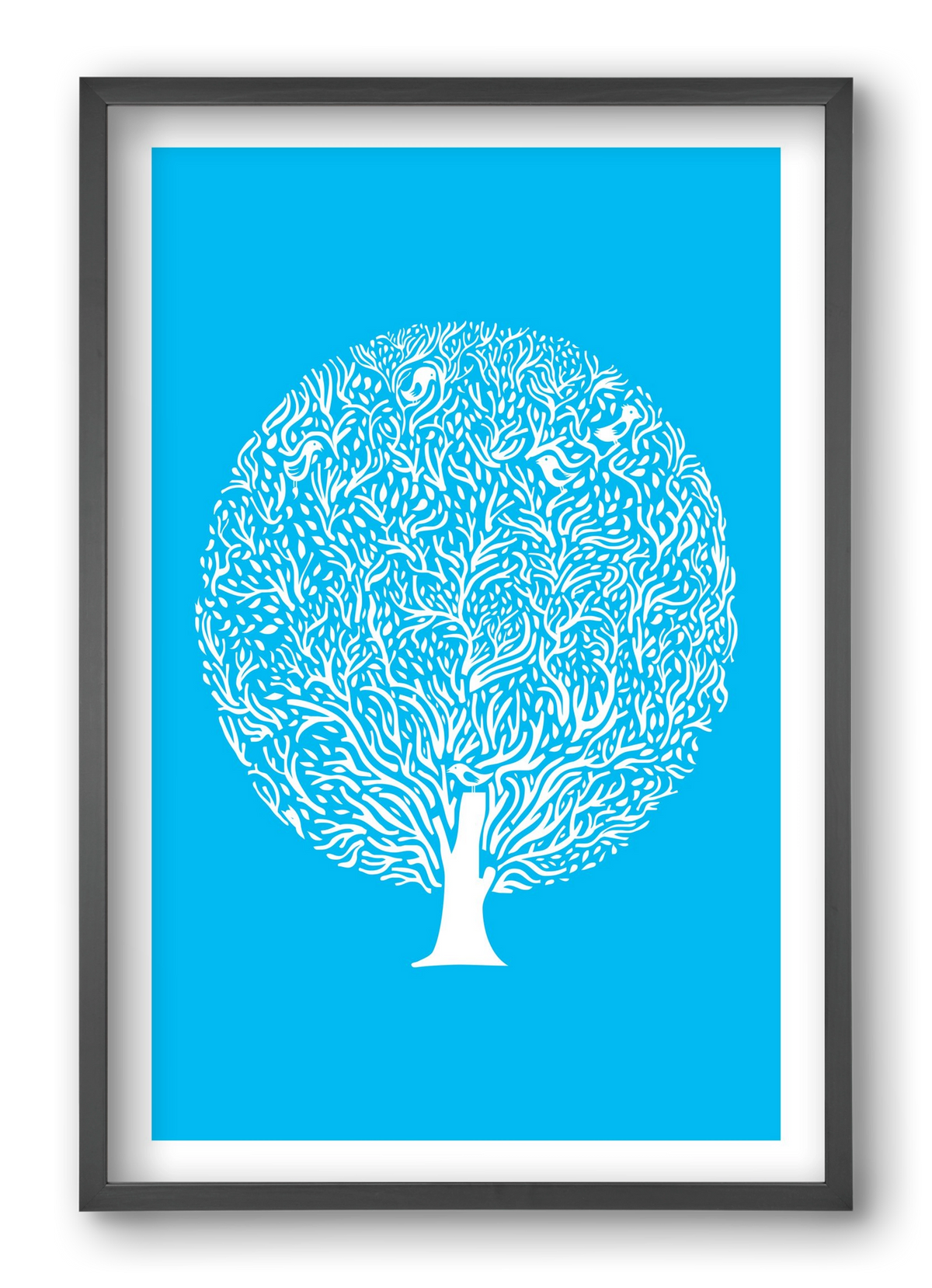Blue Tree, 40x60 cm (40x60 cm), Fekete keret