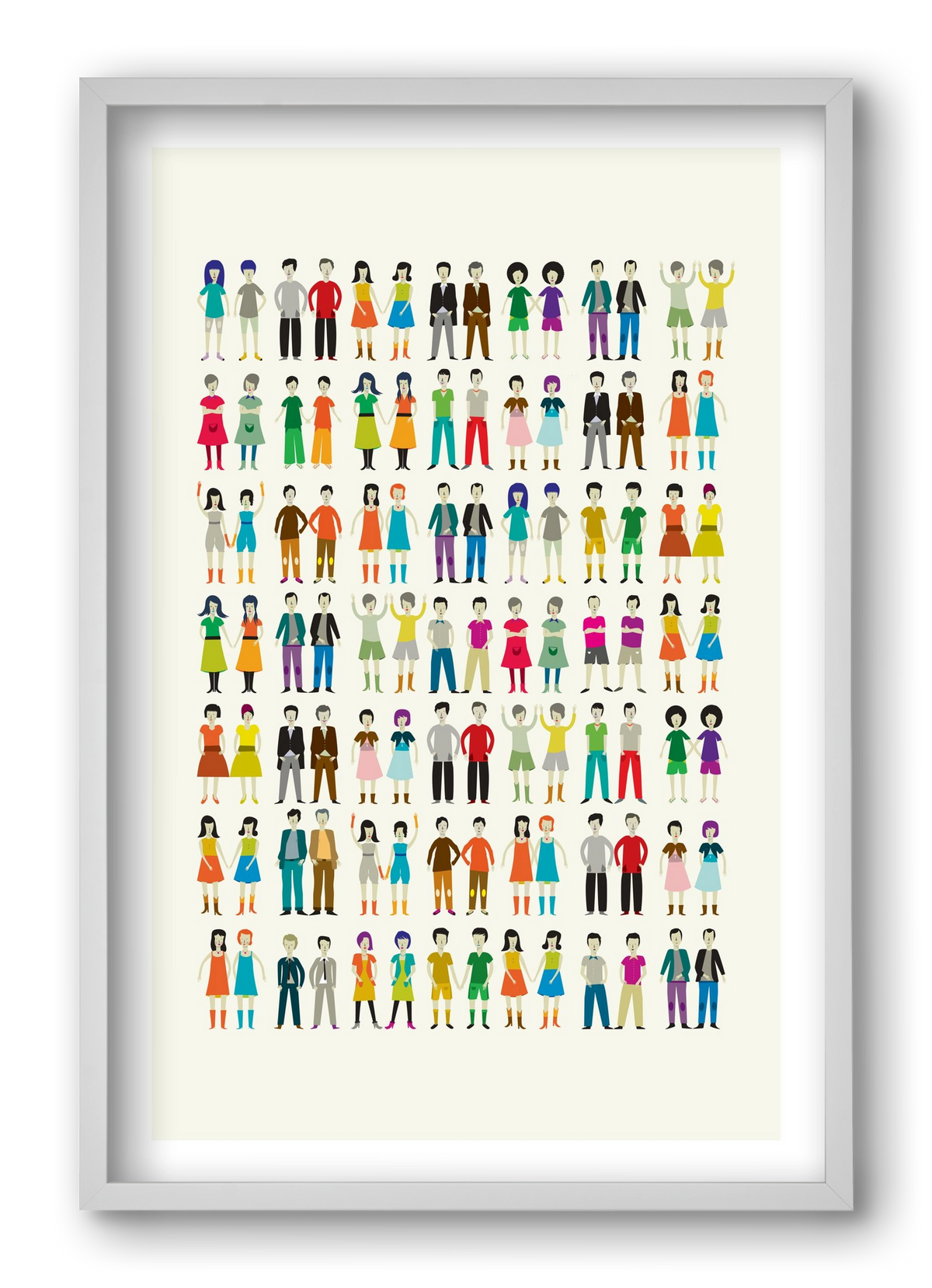 Twins, 40x60 cm (40x60 cm), Fehér keret