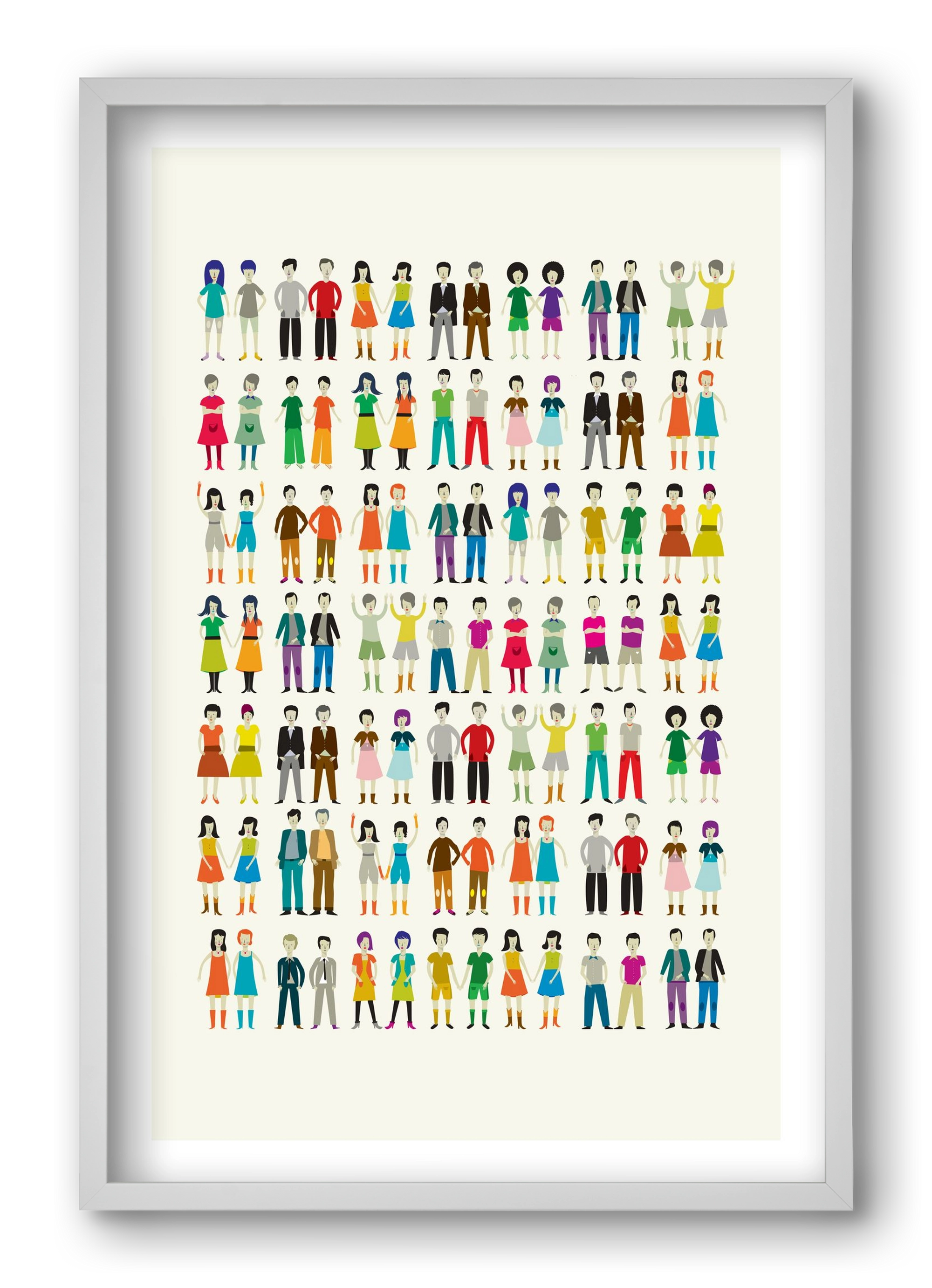 Twins, 40x60 cm (40x60 cm), Fehér keret