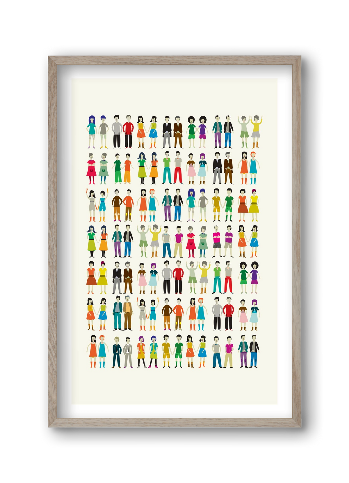 Twins, 30x45 cm (30x45 cm), Tölgy keret