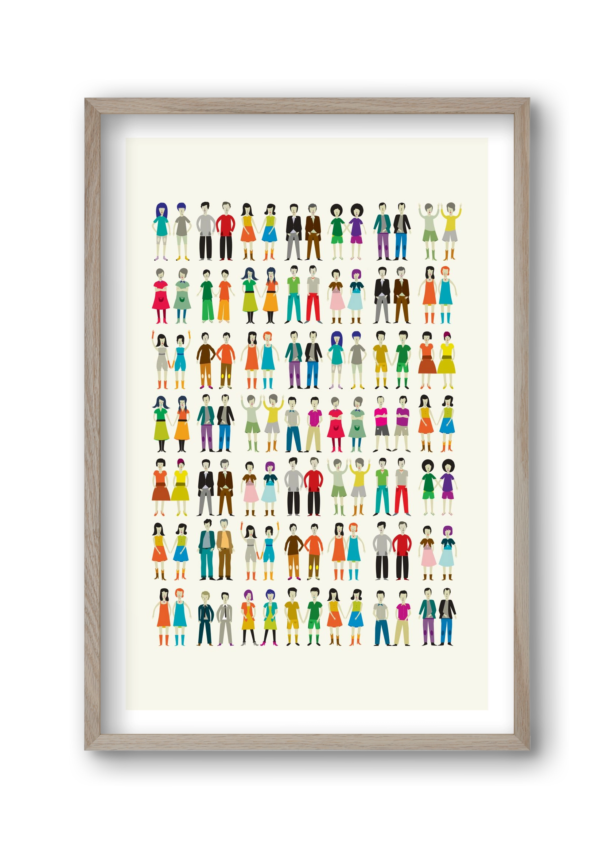 Twins, 30x45 cm (30x45 cm), Tölgy keret