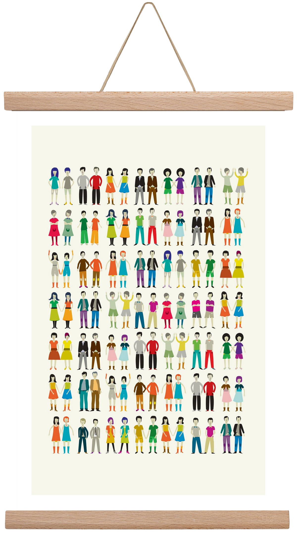 Twins, 30x45 cm (30x45 cm), Tölgy akasztó