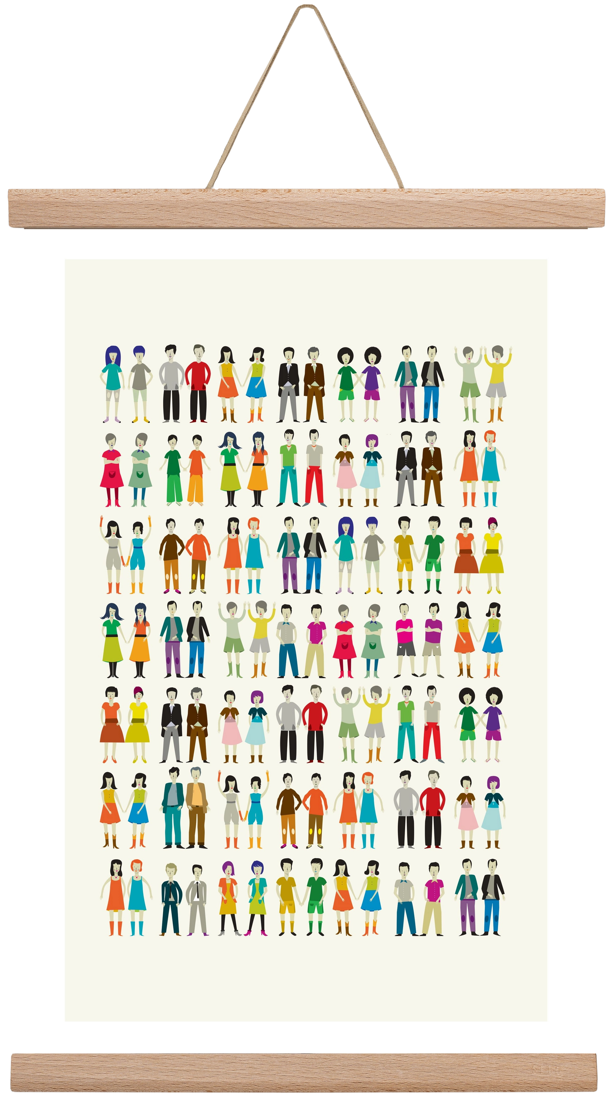 Twins, 30x45 cm (30x45 cm), Tölgy akasztó