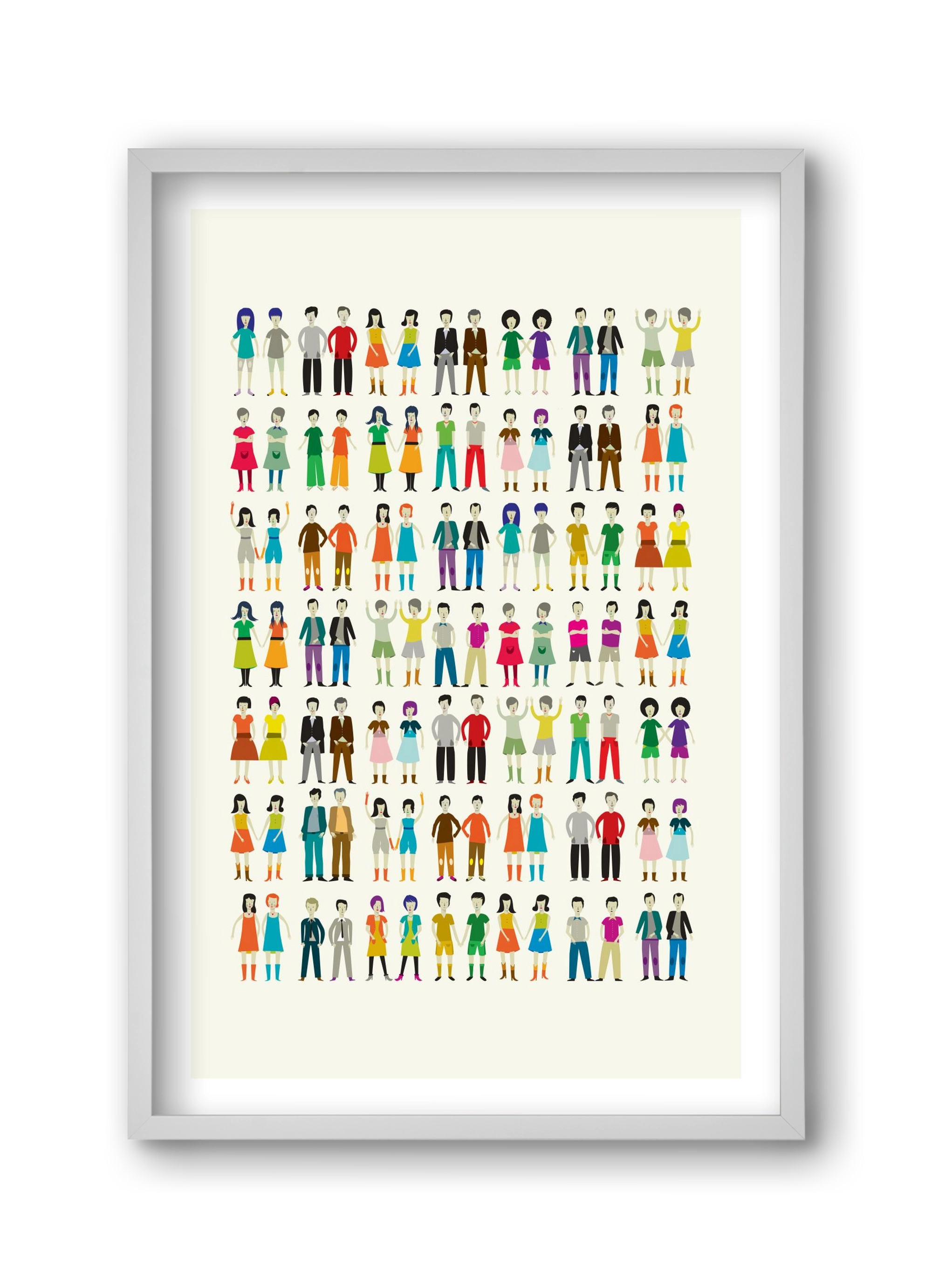 Twins, 30x45 cm (30x45 cm), Fehér keret