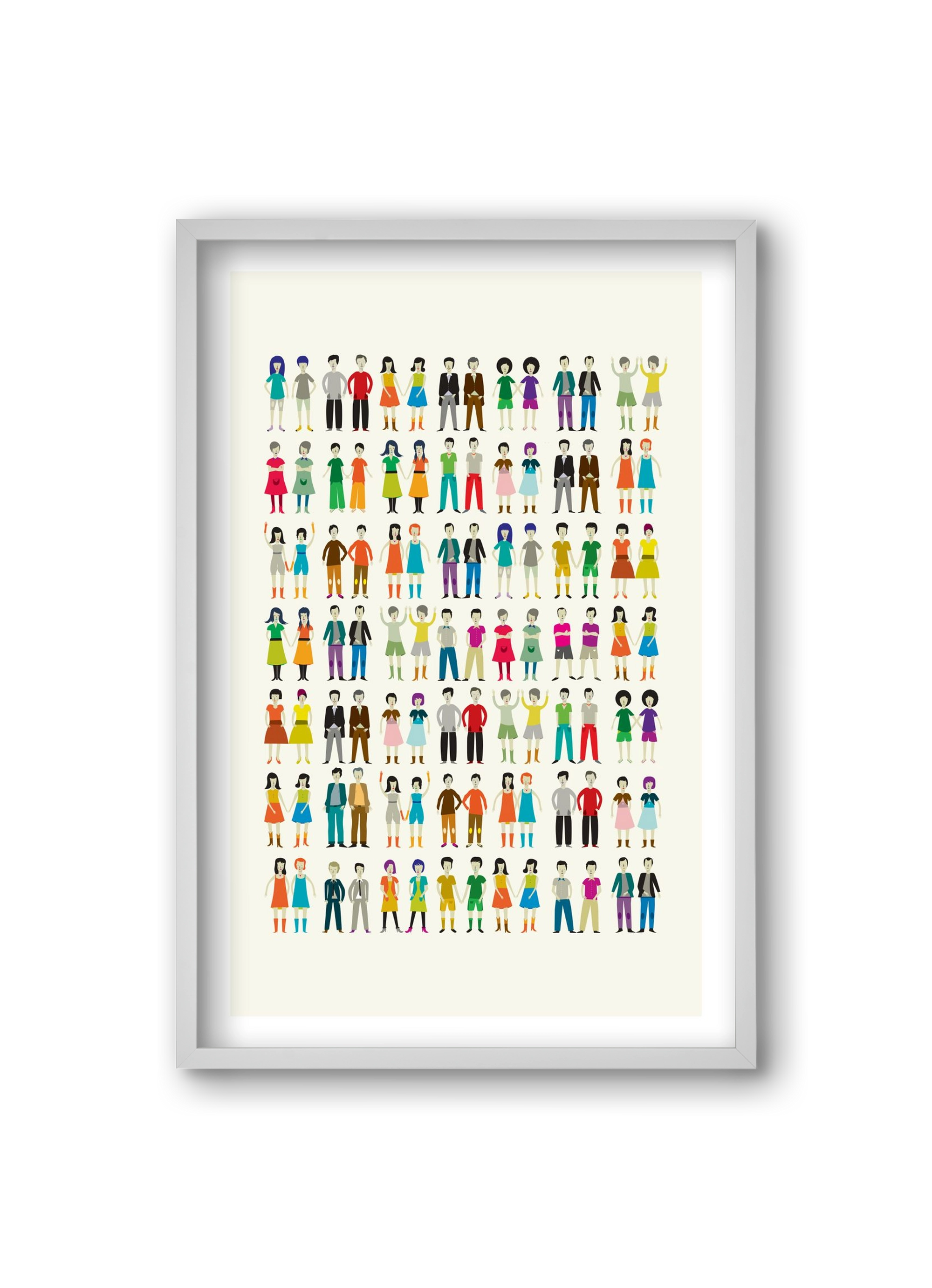 Twins, 20x30 cm (20x30 cm), Fehér keret