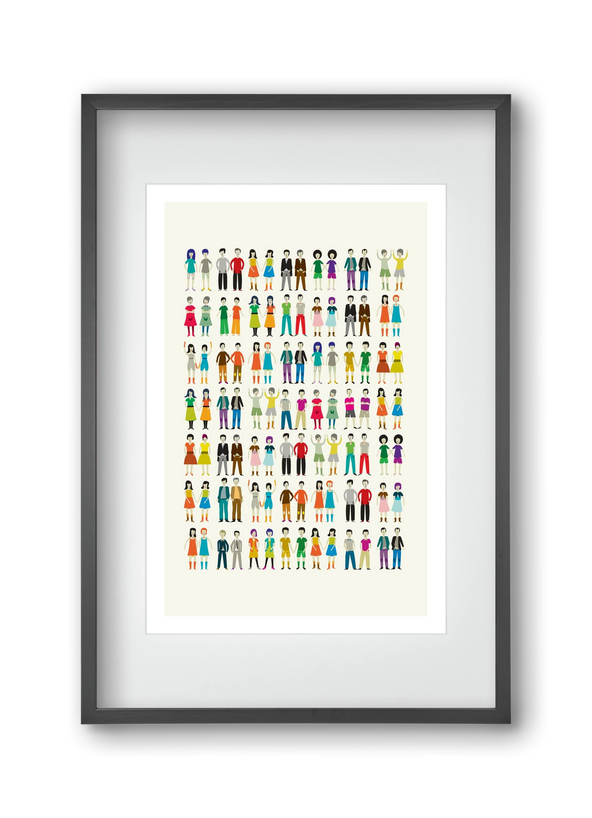 Twins, 30x45 cm (20x30 cm), Fekete keret, paszpartuval