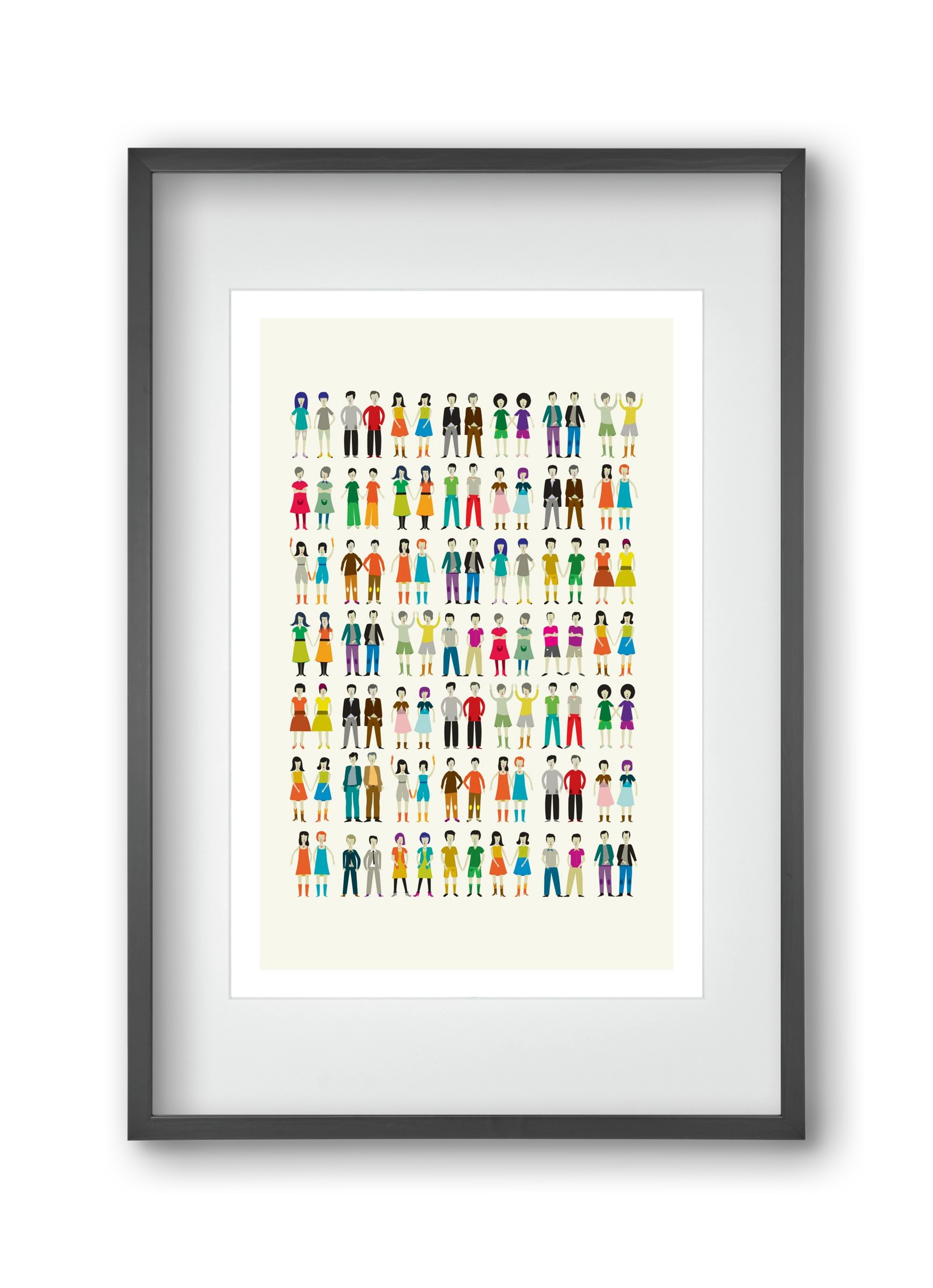 Twins, 30x45 cm (20x30 cm), Fekete keret, paszpartuval