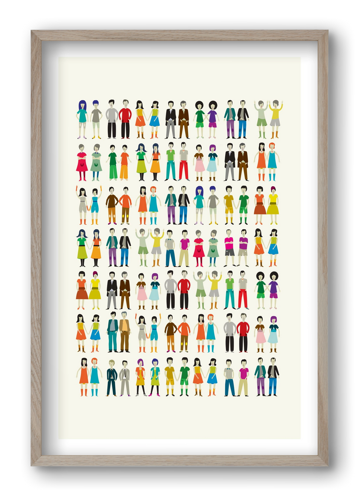 Twins, 40x60 cm (40x60 cm), Tölgy keret