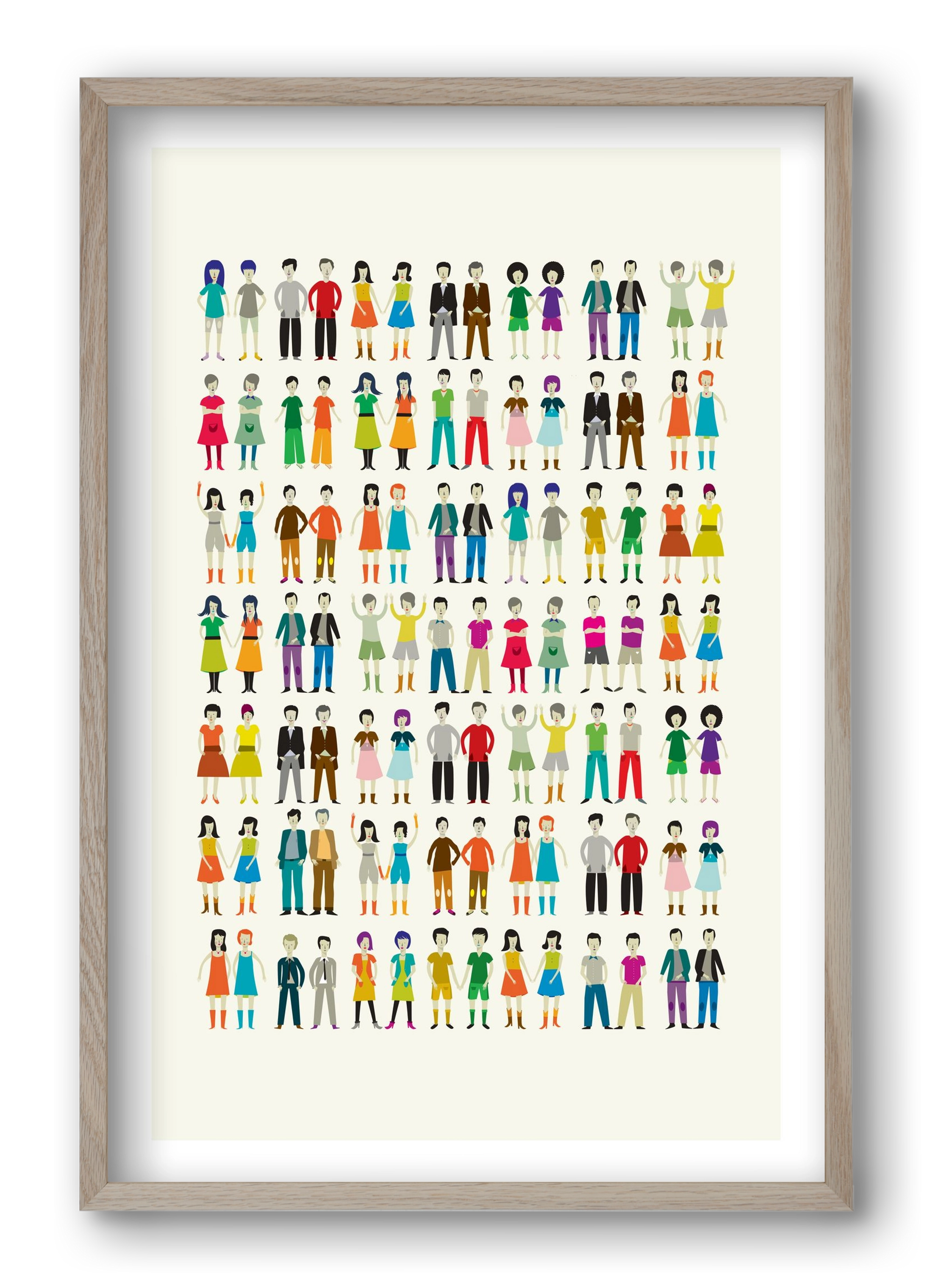 Twins, 40x60 cm (40x60 cm), Tölgy keret