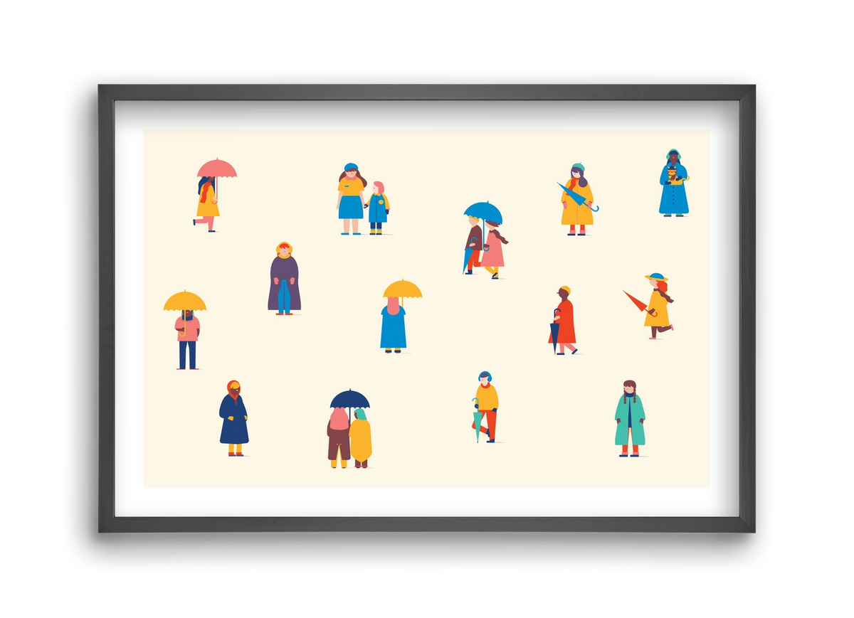 Winter, 45x30 cm (45x30 cm), Fekete keret