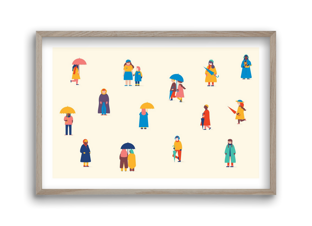 Winter, 45x30 cm (45x30 cm), Tölgy keret