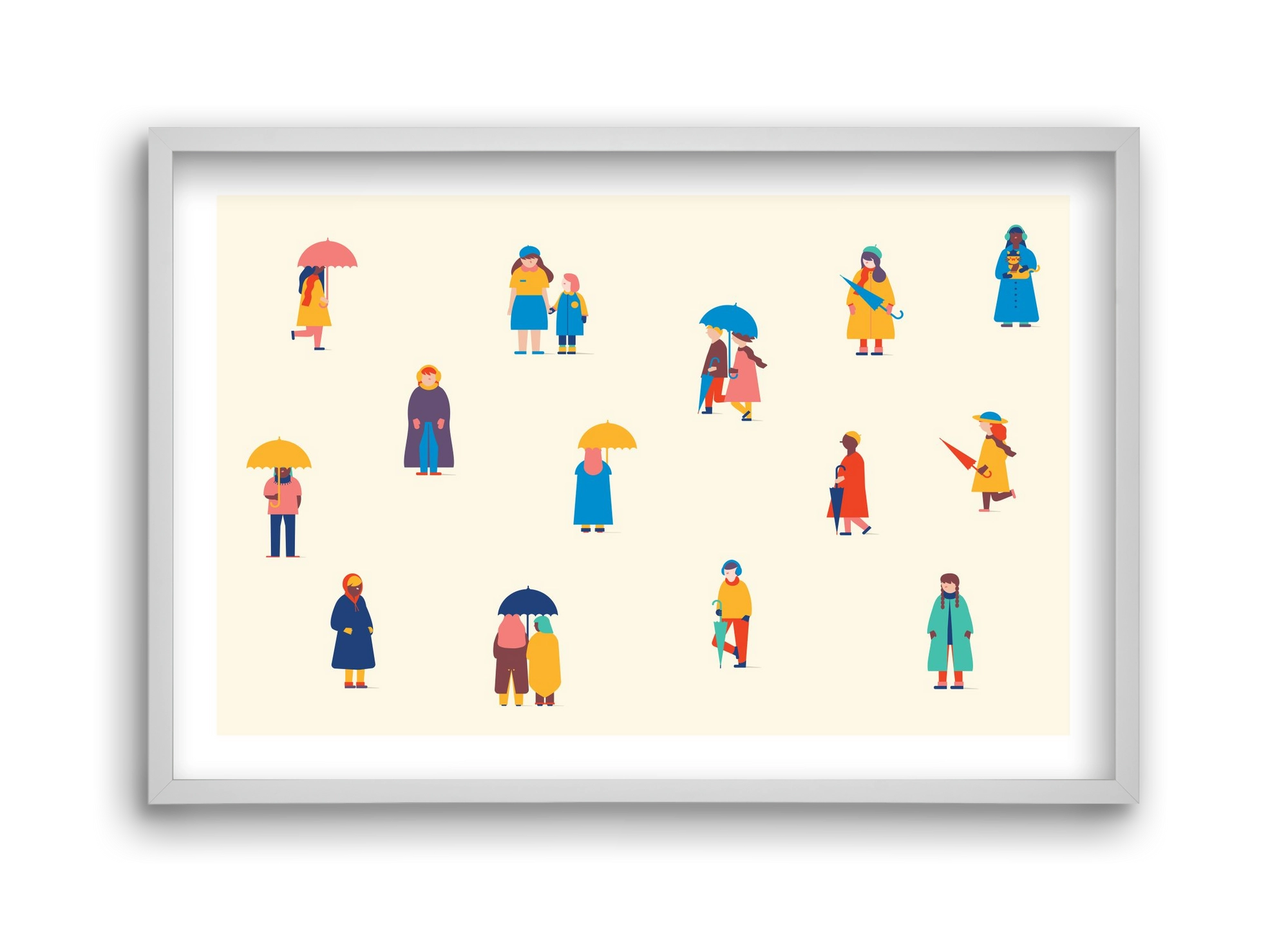 Winter, 45x30 cm (45x30 cm), Fehér keret