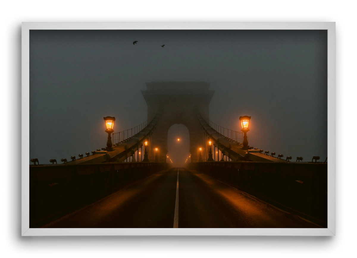 Foggy morning, 60x40 cm (60x40 cm), Fehér keret