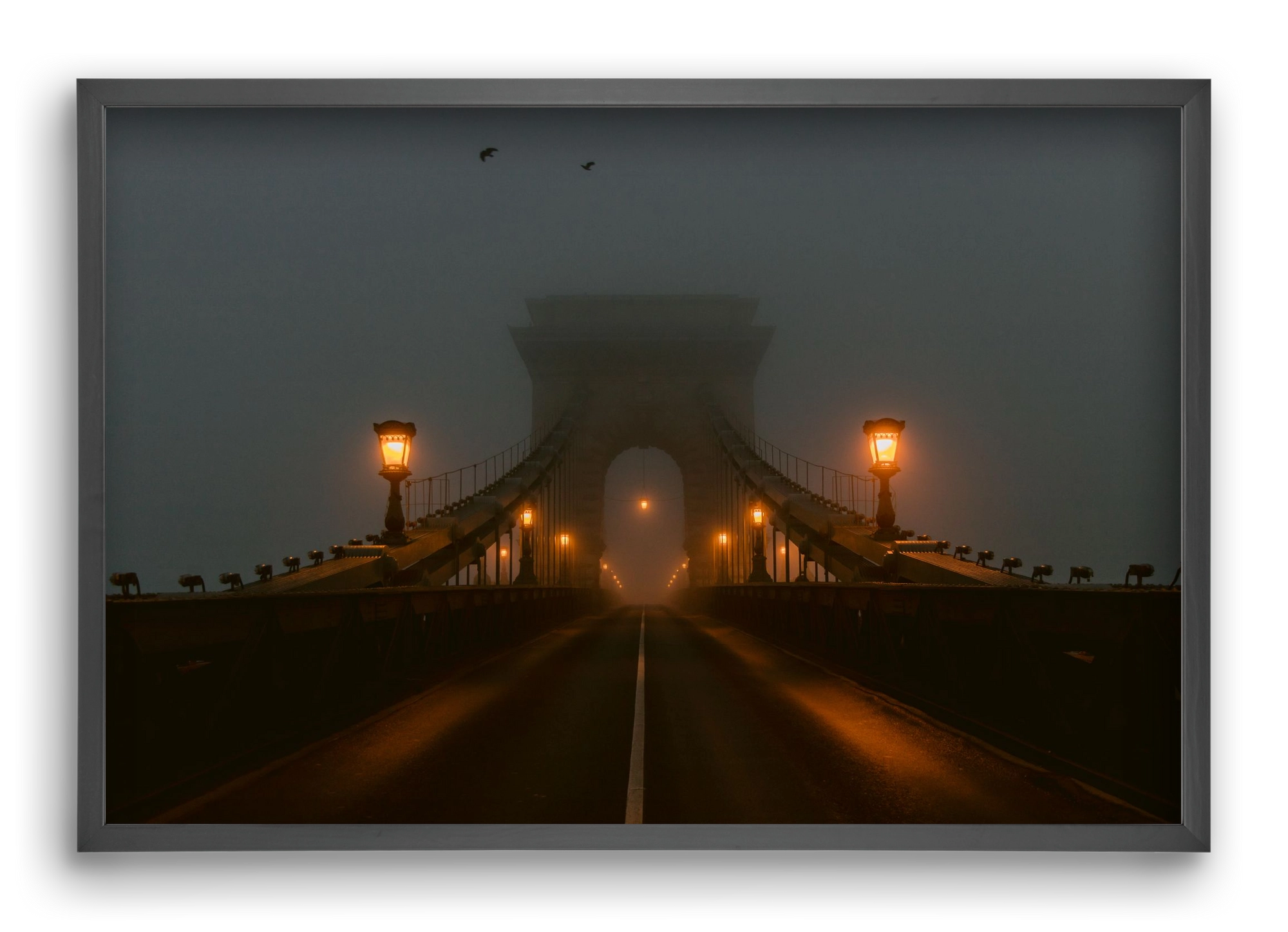 Foggy morning, 60x40 cm (60x40 cm), Fekete keret