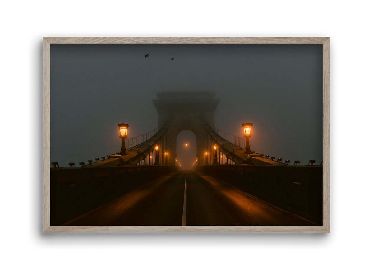 Foggy morning, 45x30 cm (45x30 cm), Tölgy keret