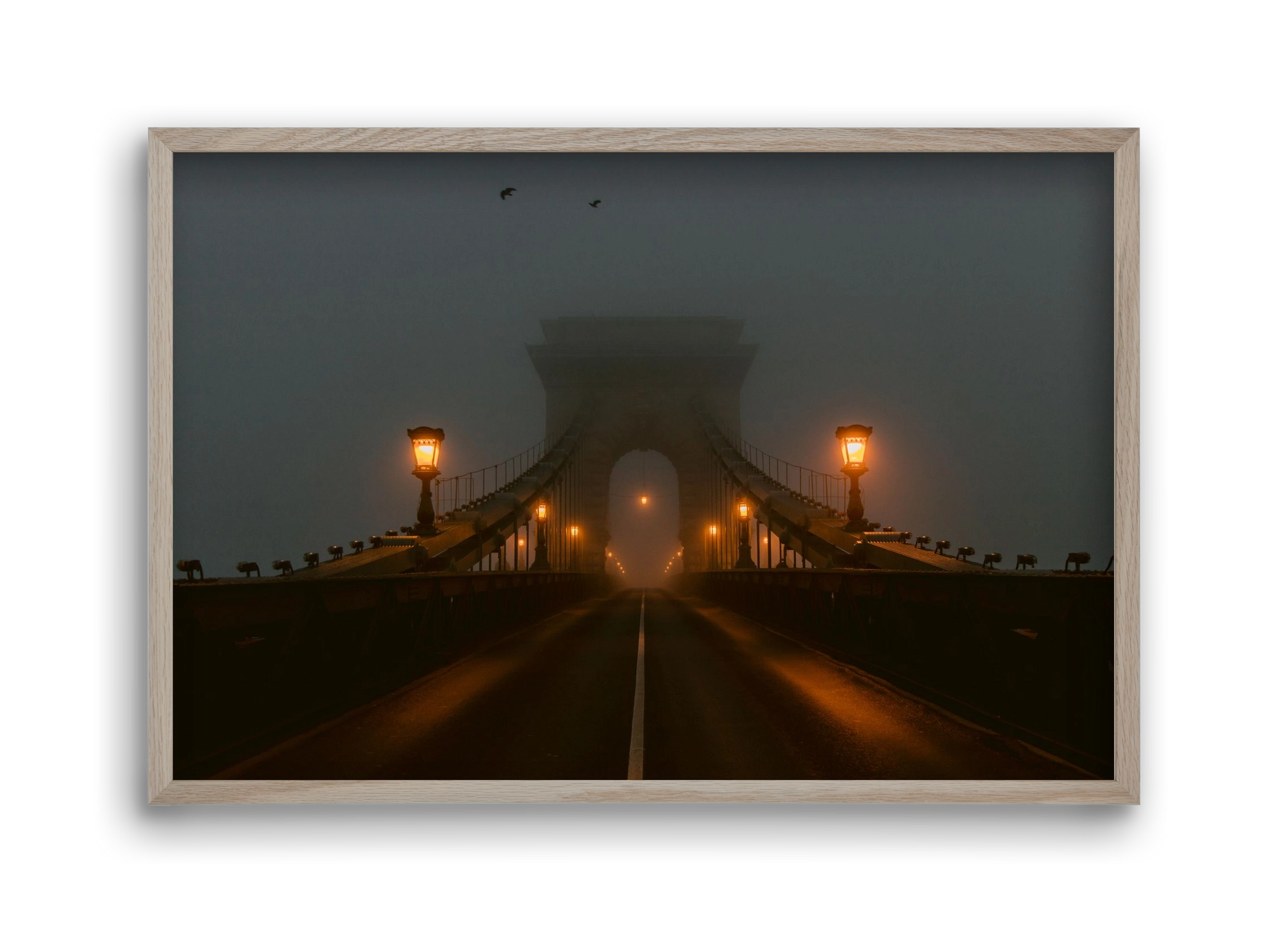 Foggy morning, 45x30 cm (45x30 cm), Tölgy keret