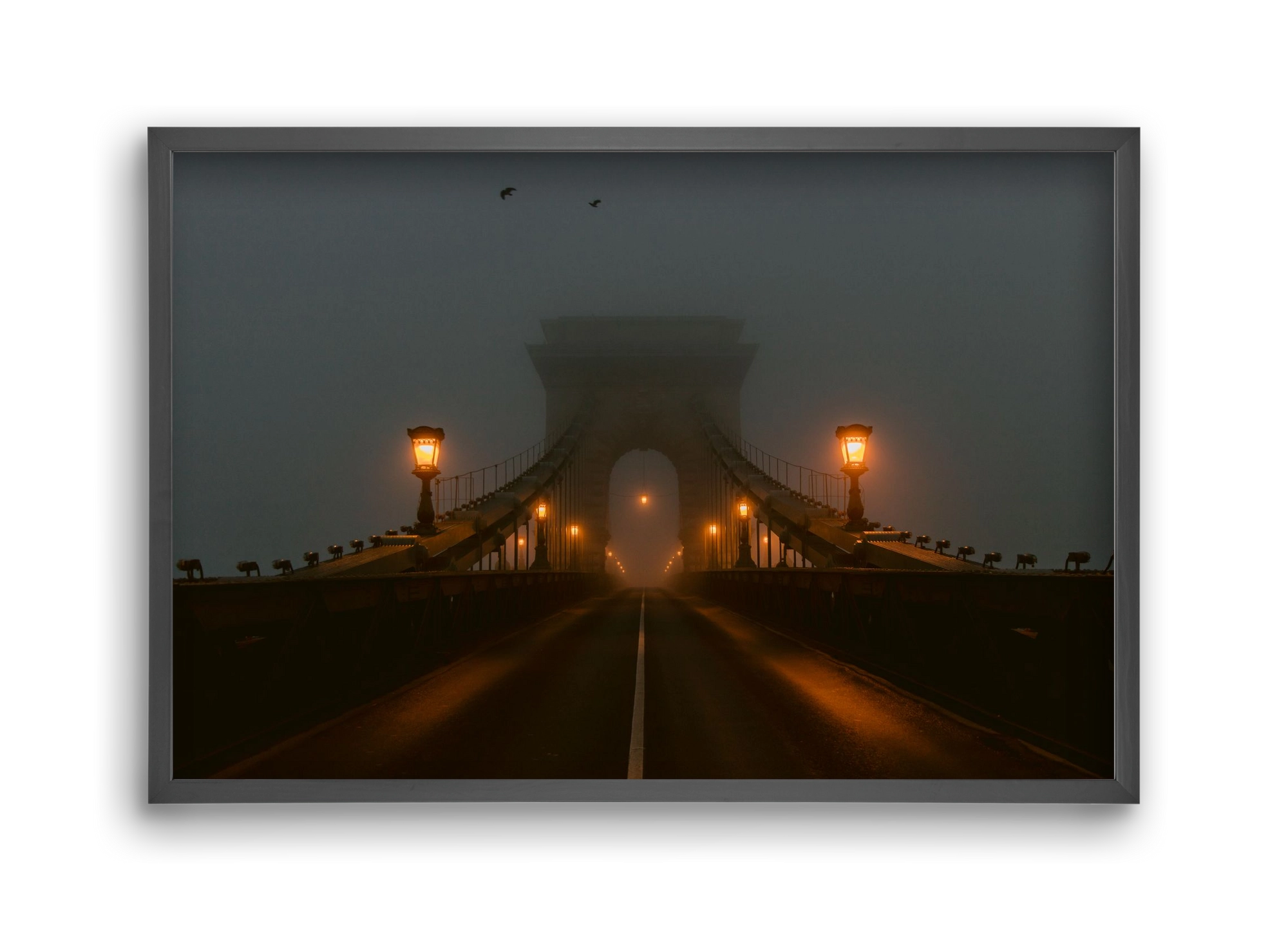 Foggy morning, 45x30 cm (45x30 cm), Fekete keret