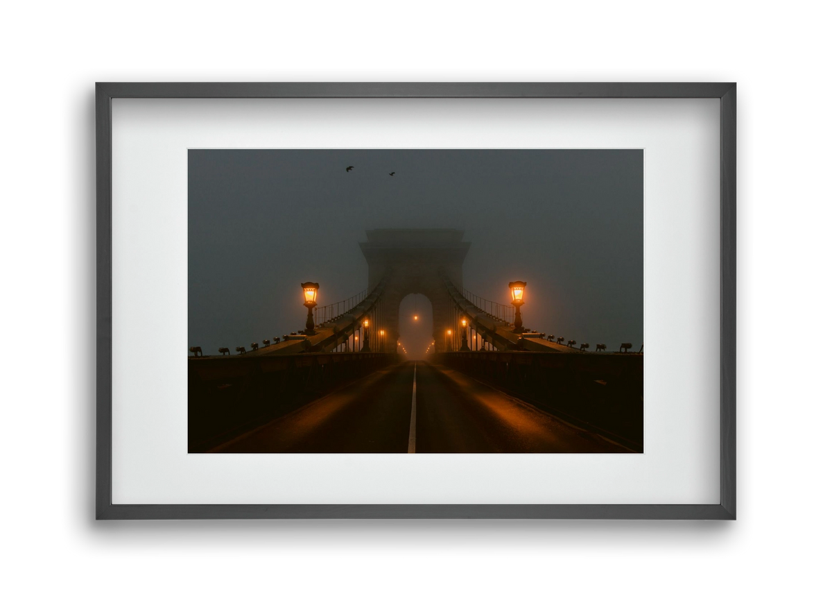 Foggy morning, 45x30 cm (30x20 cm), Fekete keret, paszpartuval