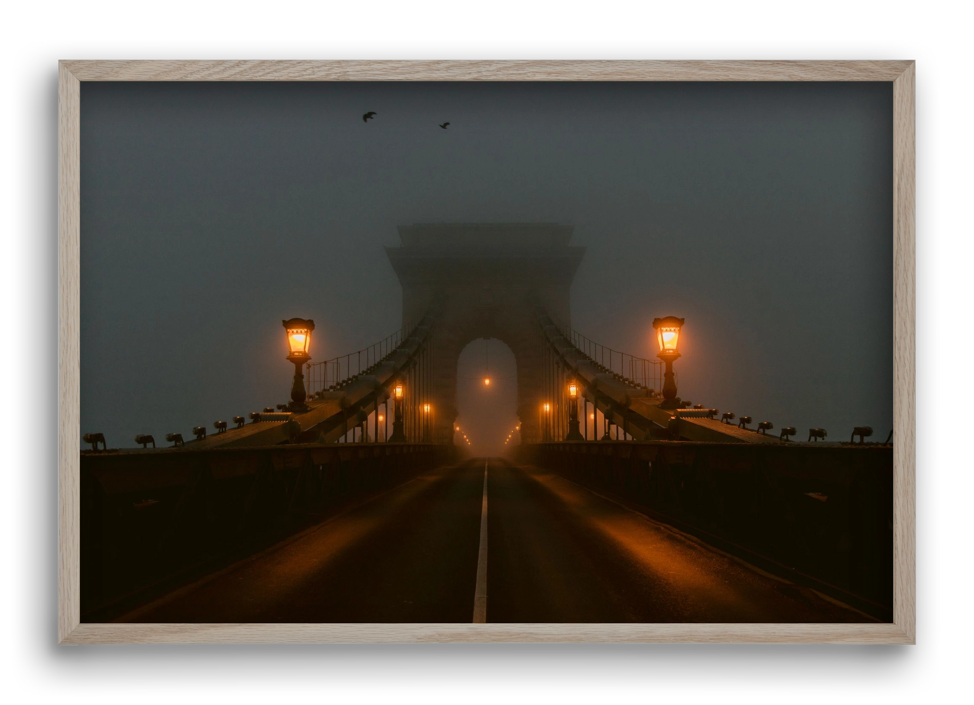 Foggy morning, 60x40 cm (60x40 cm), Tölgy keret