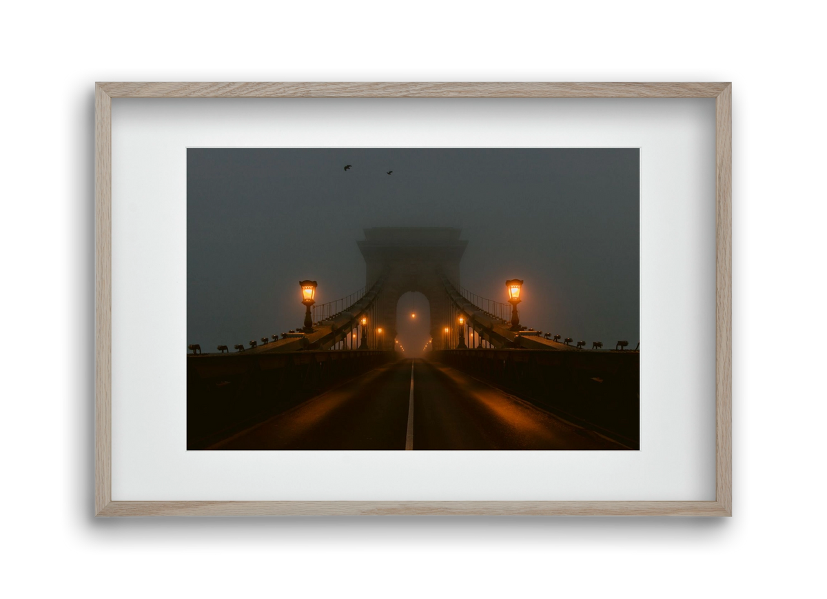 Foggy morning, 45x30 cm (30x20 cm), Tölgy keret, paszpartuval