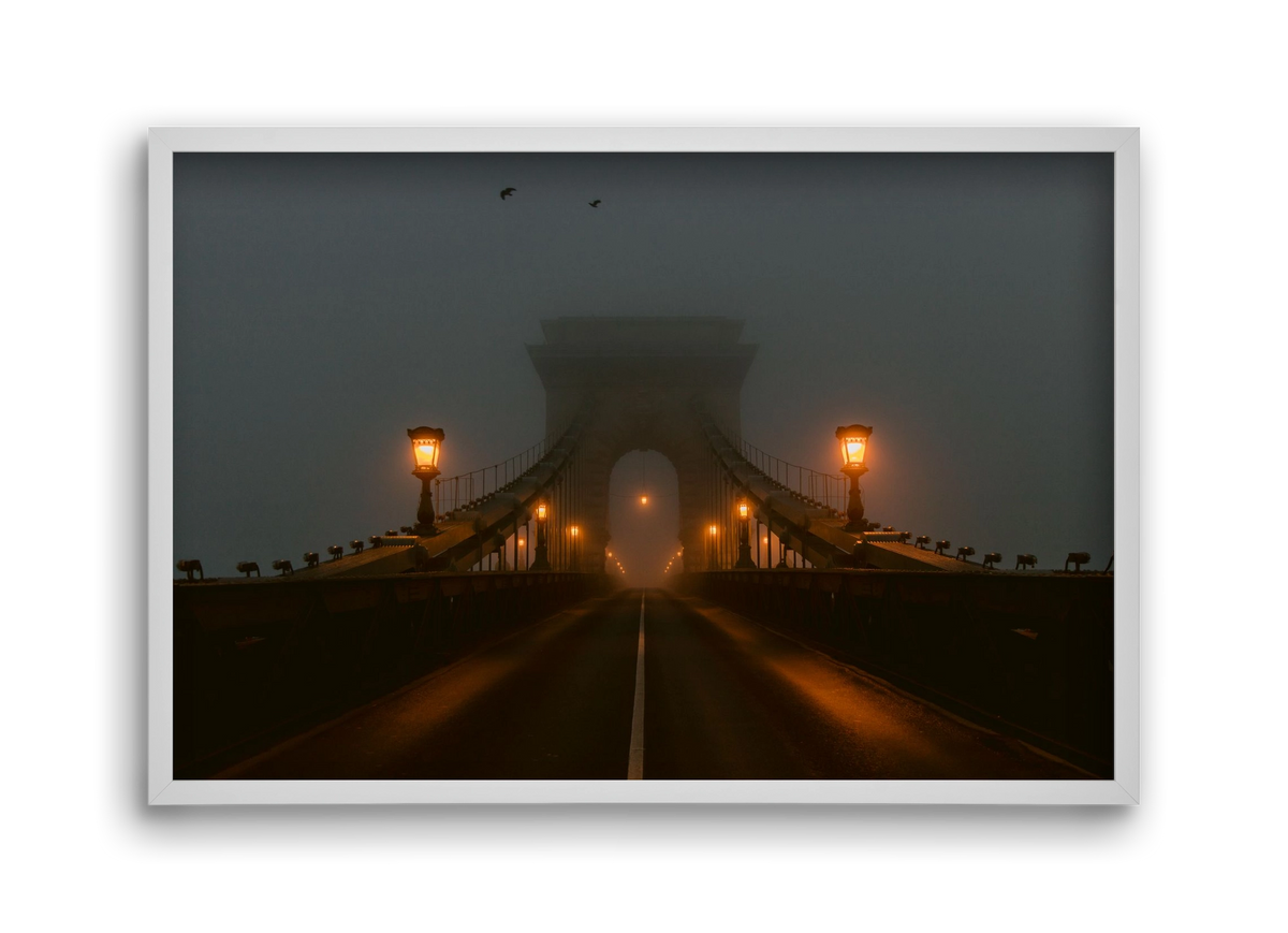 Foggy morning, 45x30 cm (45x30 cm), Fehér keret