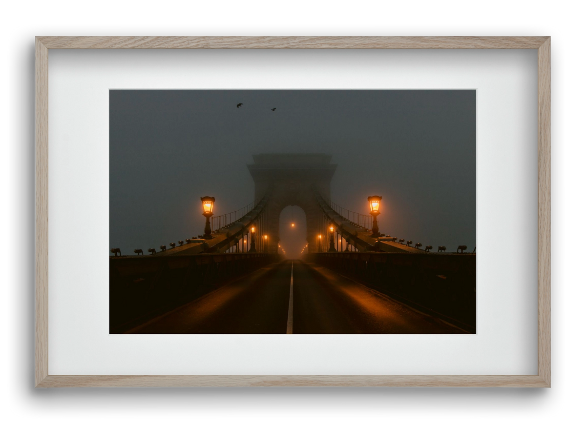 Foggy morning, 60x40 cm (45x30 cm), Tölgy keret, paszpartuval