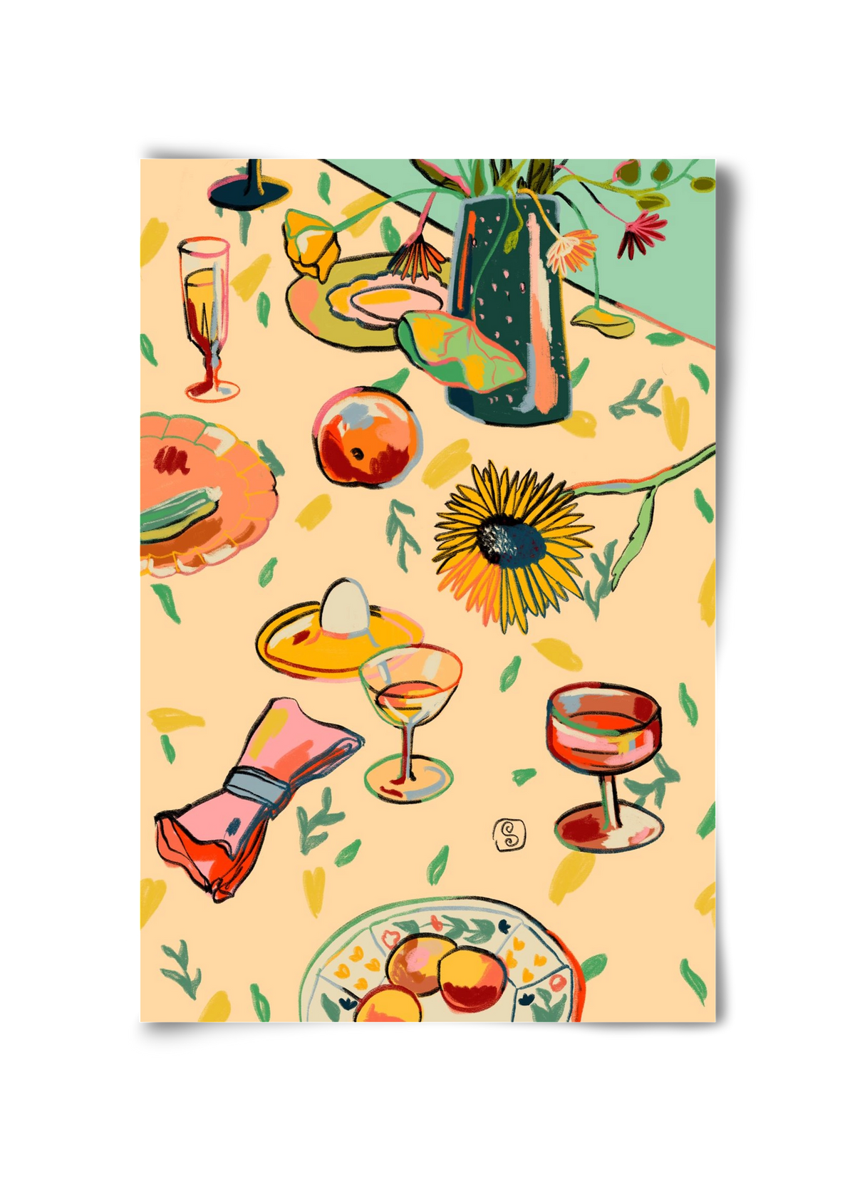 COCKTAILS IN THE GARDEN, 30x45 cm, Keret nélkül