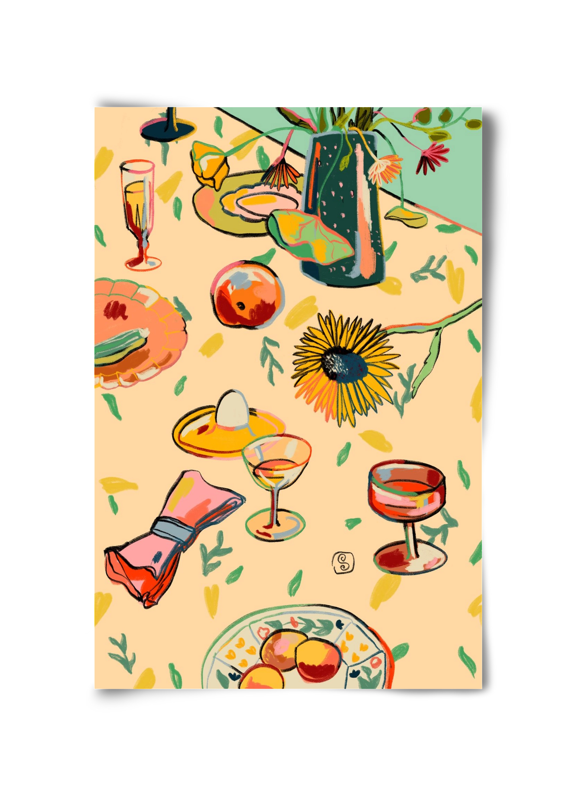 COCKTAILS IN THE GARDEN, 30x45 cm, Keret nélkül
