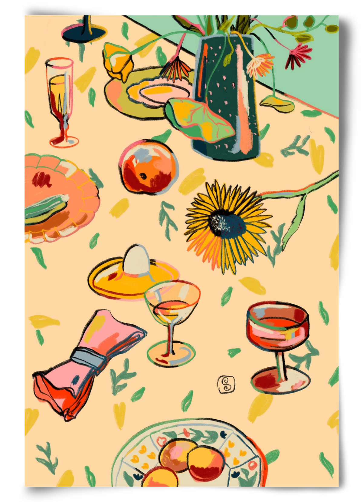 COCKTAILS IN THE GARDEN, 60x90 cm, Keret nélkül