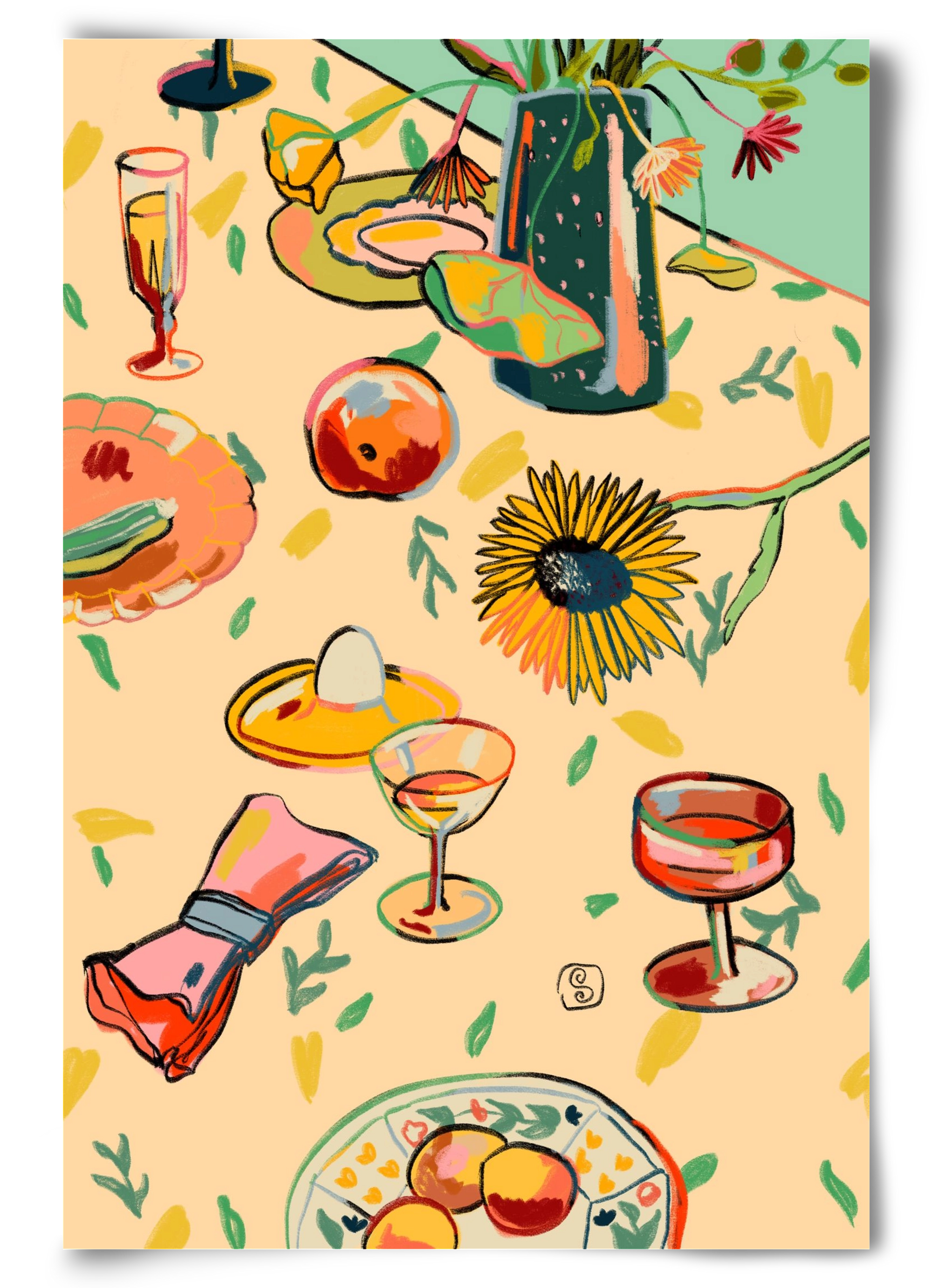 COCKTAILS IN THE GARDEN, 60x90 cm, Keret nélkül