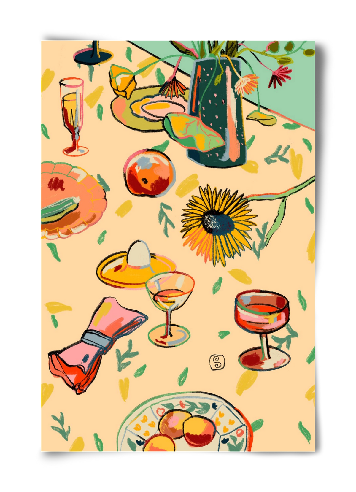 COCKTAILS IN THE GARDEN, 40x60 cm, Keret nélkül