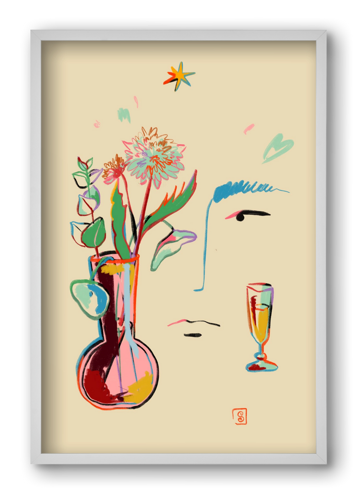 MAKE A WISH, 40x60 cm (40x60 cm), Fehér keret