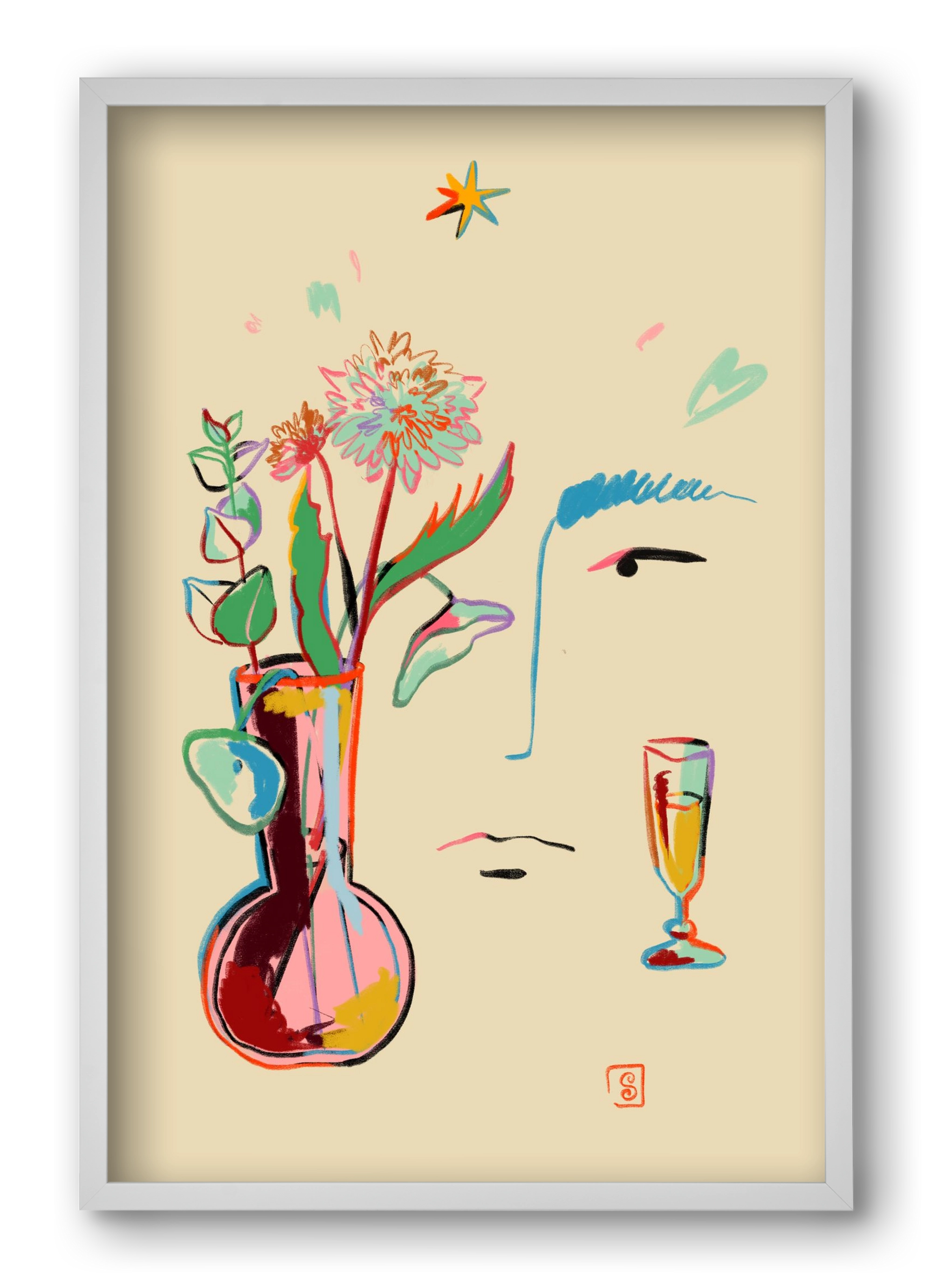 MAKE A WISH, 40x60 cm (40x60 cm), Fehér keret