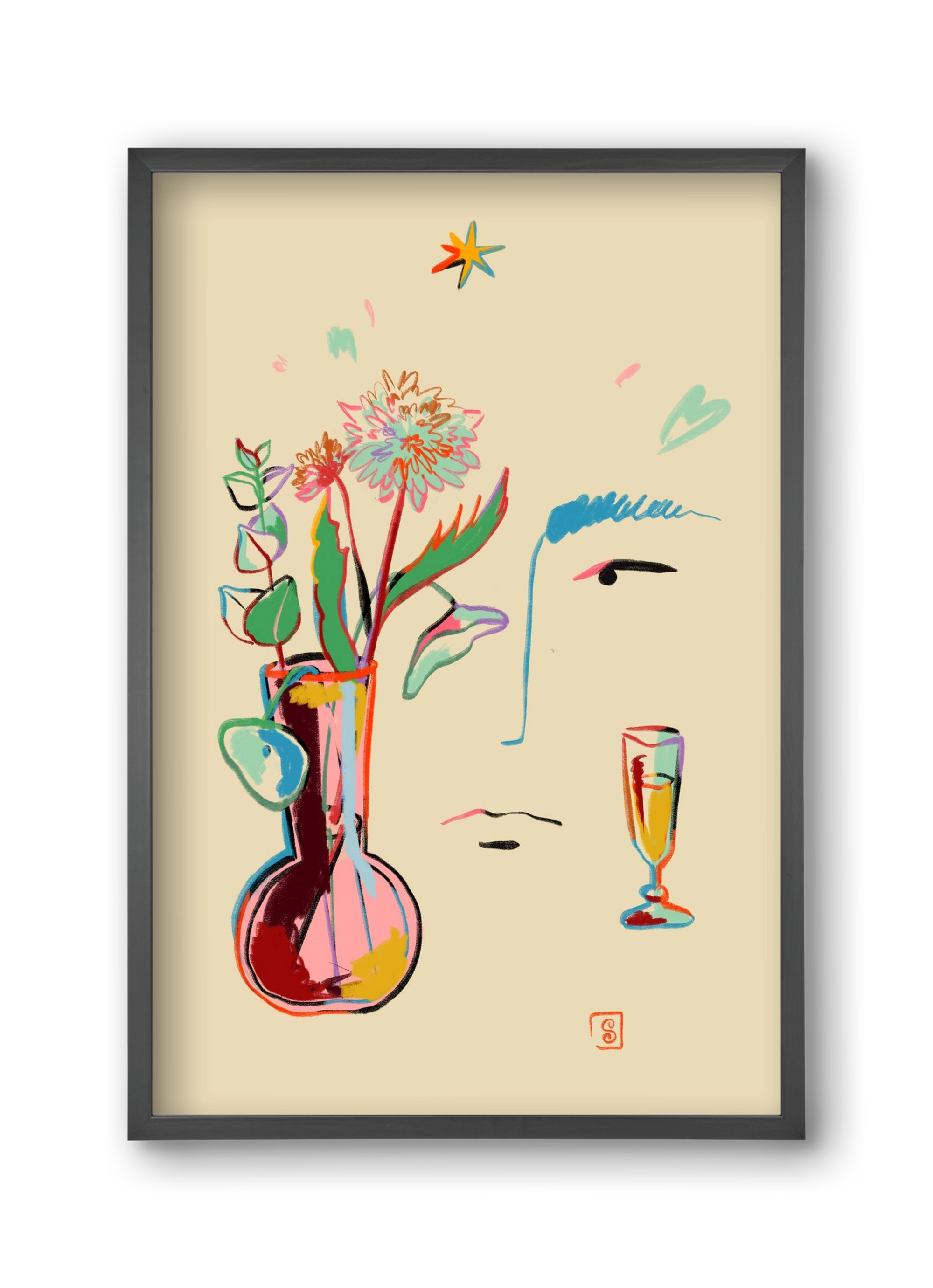 MAKE A WISH, 30x45 cm (30x45 cm), Fekete keret