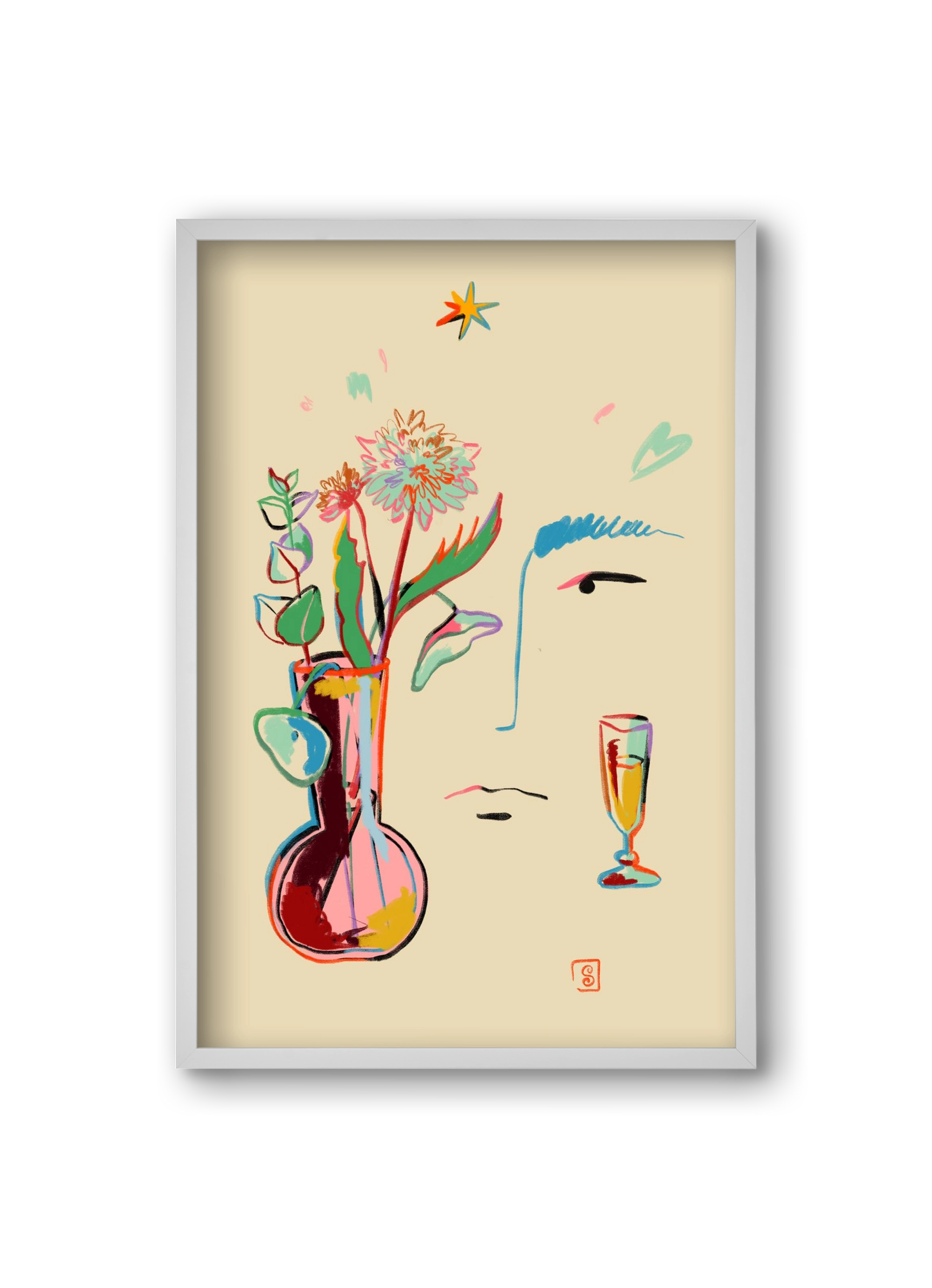 MAKE A WISH, 20x30 cm (20x30 cm), Fehér keret