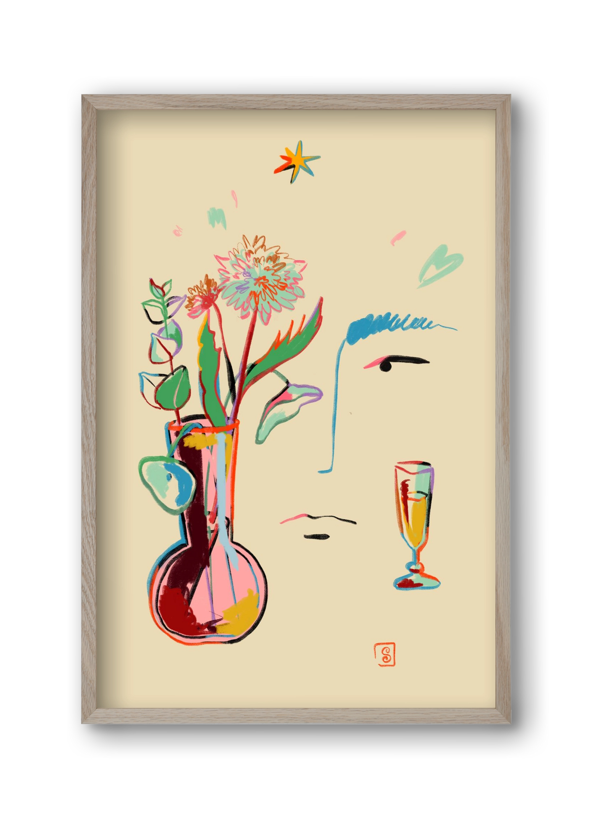 MAKE A WISH, 30x45 cm (30x45 cm), Tölgy keret