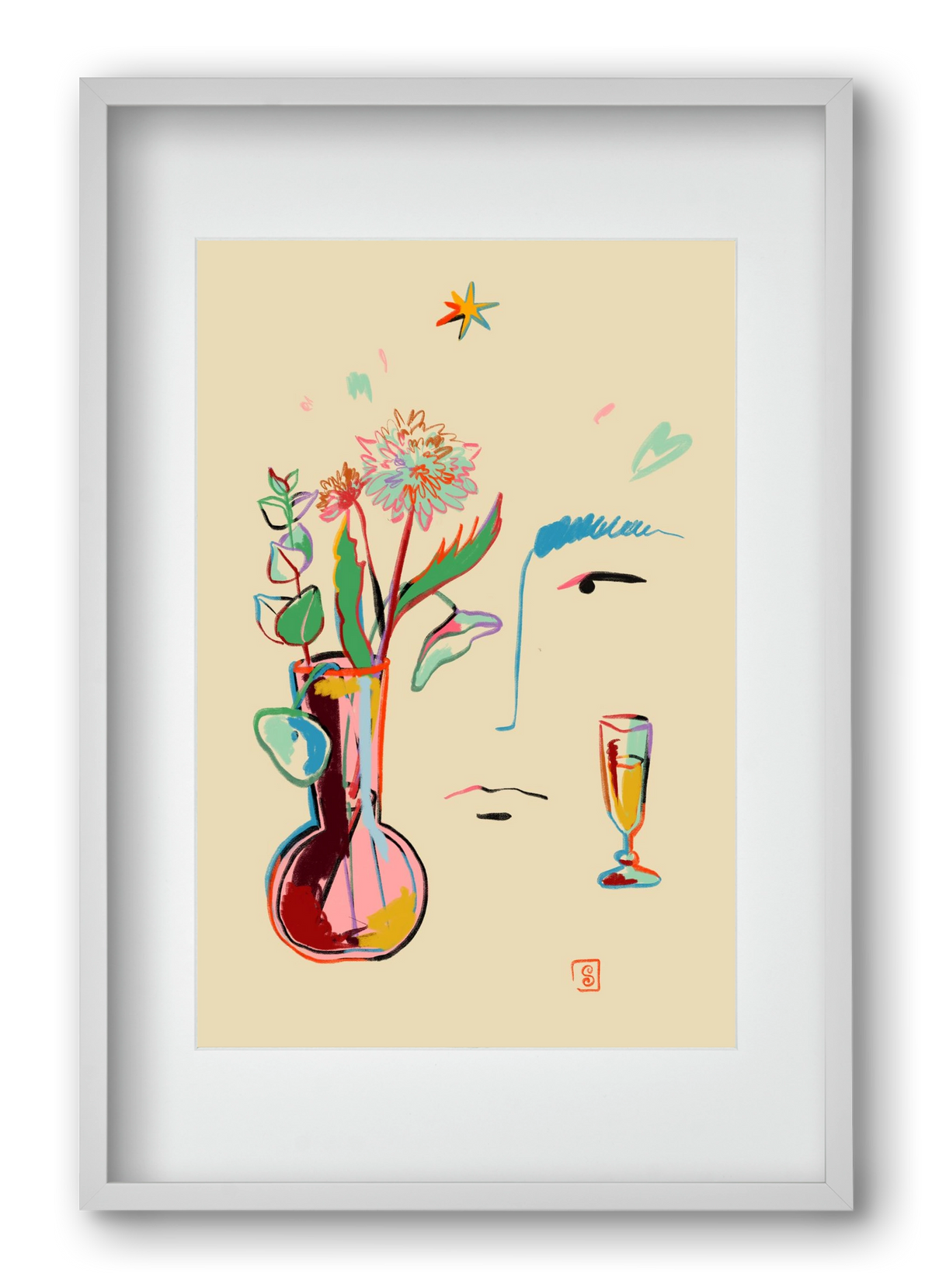 MAKE A WISH, 40x60 cm (30x45 cm), Fehér keret, paszpartuval