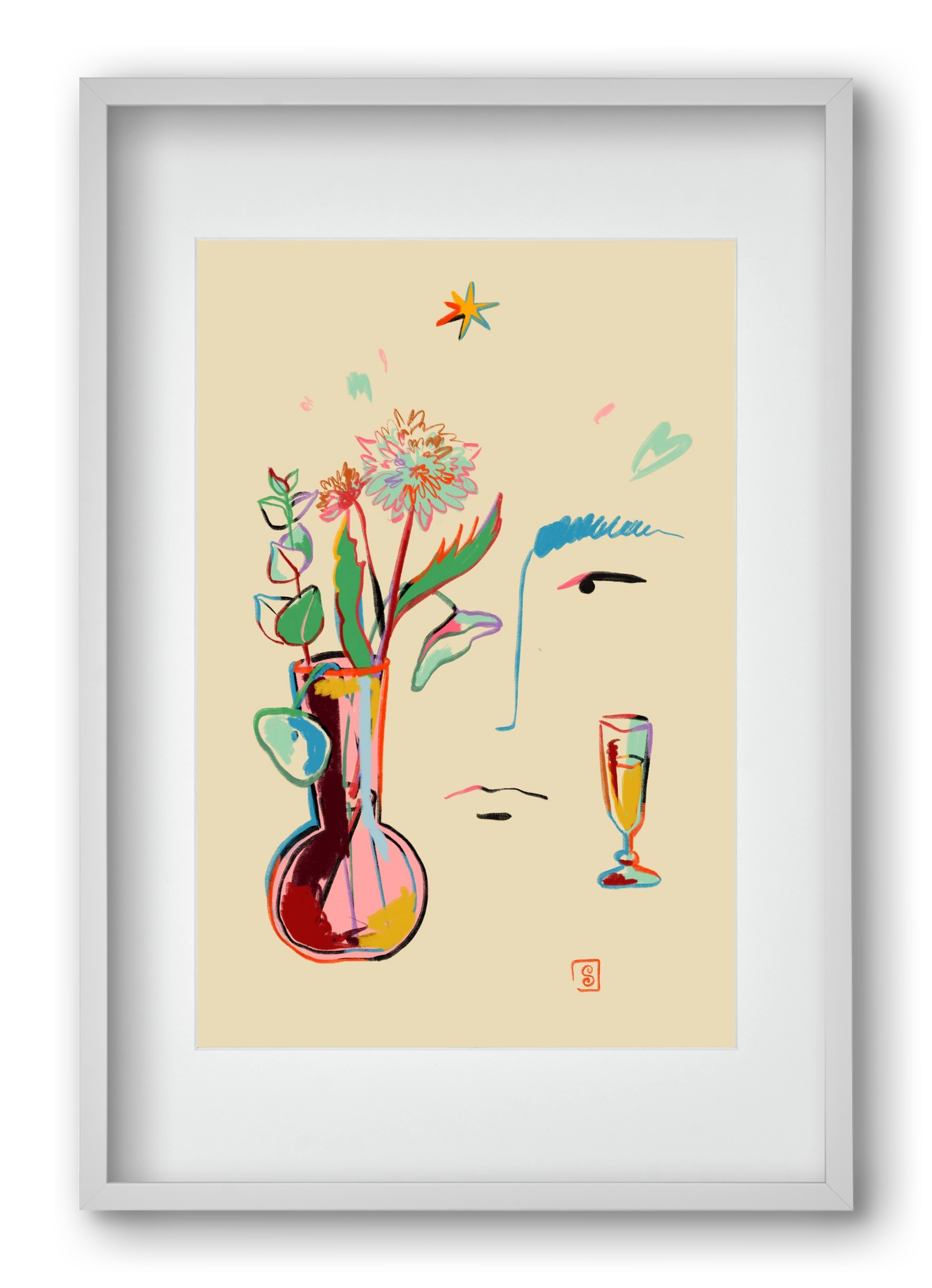 MAKE A WISH, 40x60 cm (30x45 cm), Fehér keret, paszpartuval