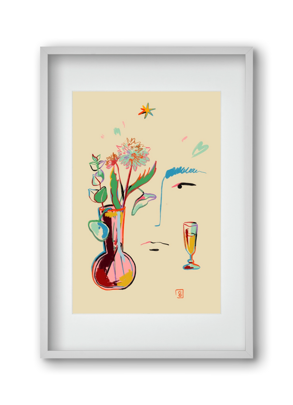 MAKE A WISH, 30x45 cm (20x30 cm), Fehér keret, paszpartuval