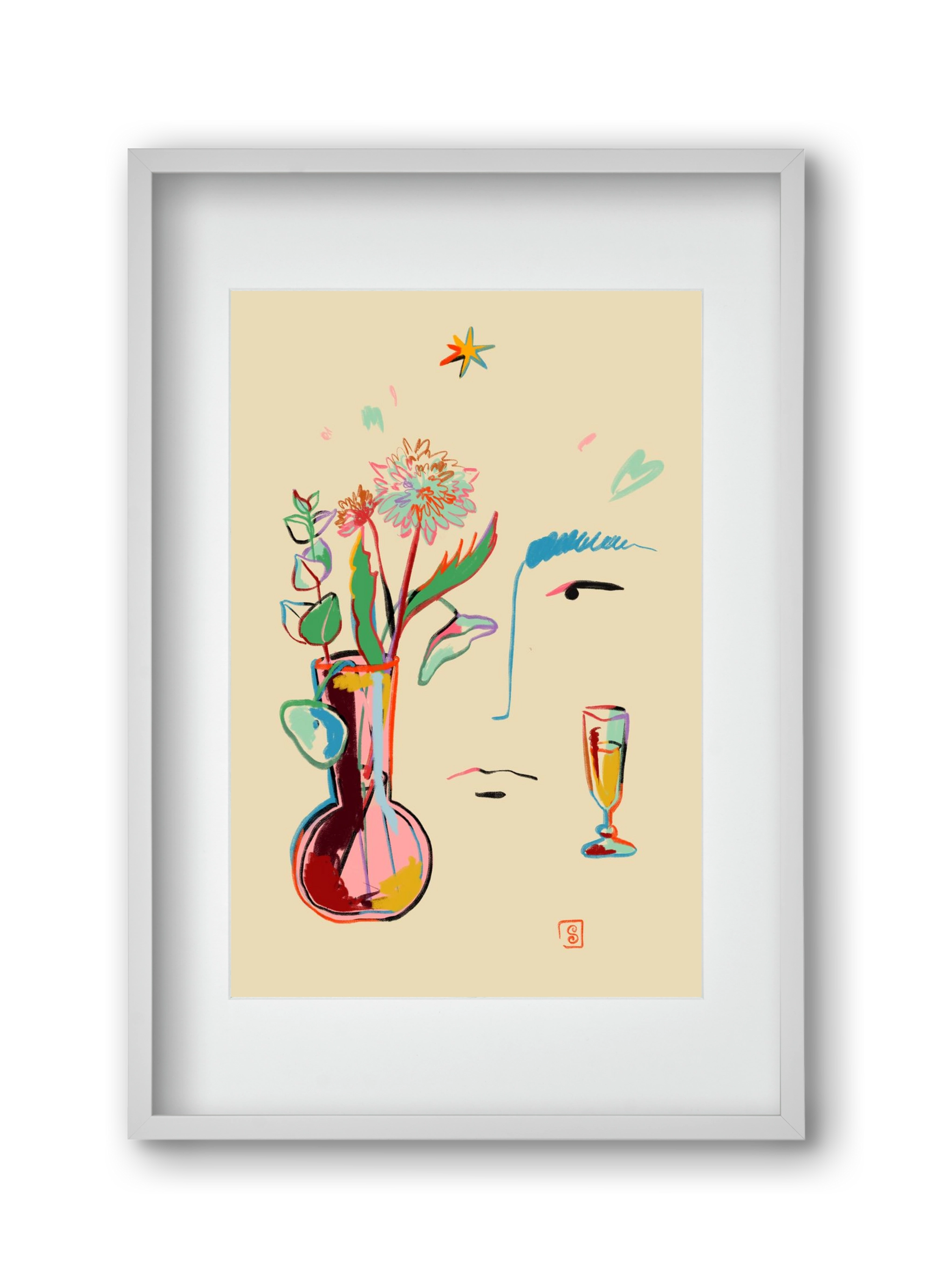 MAKE A WISH, 30x45 cm (20x30 cm), Fehér keret, paszpartuval