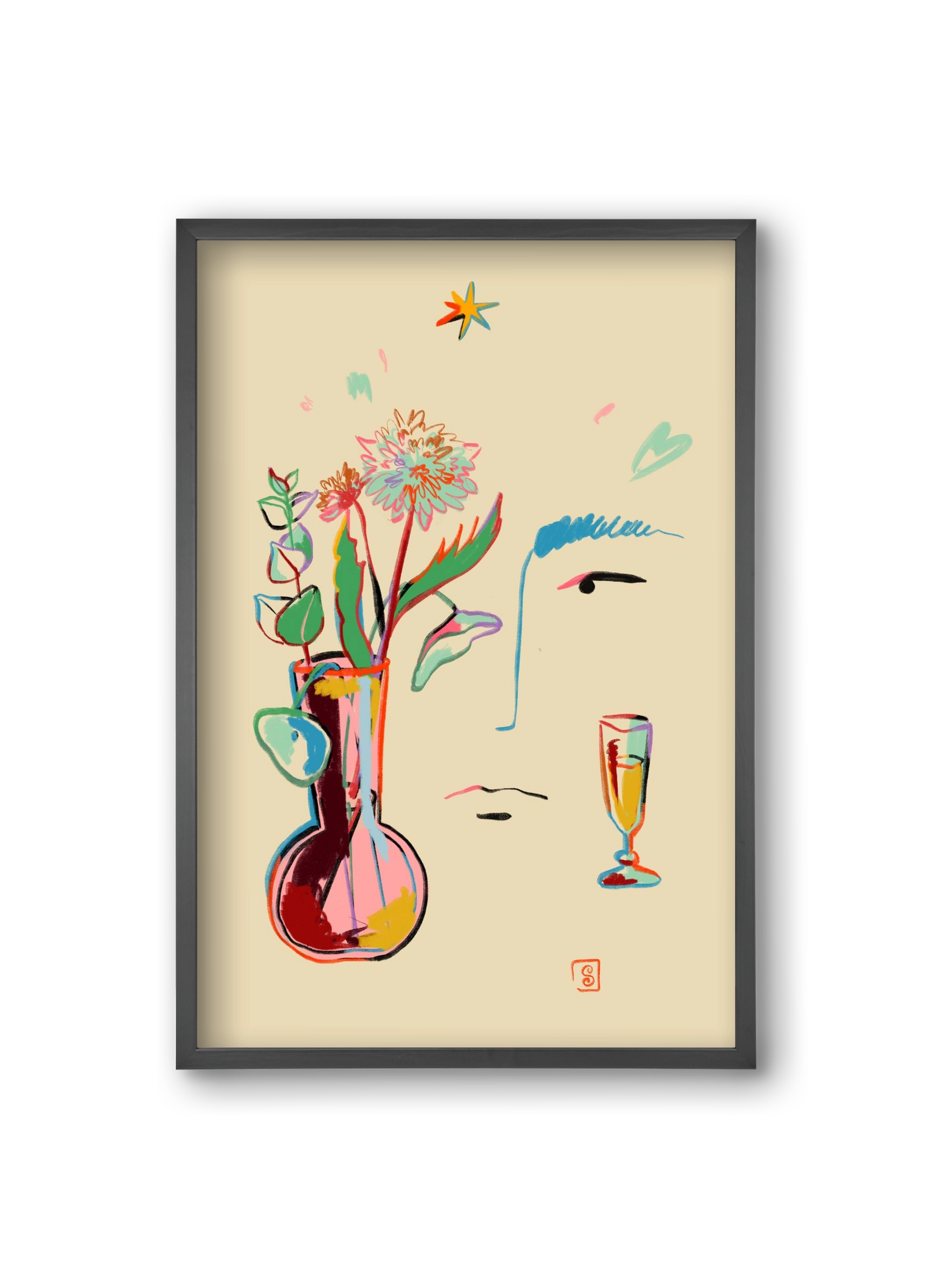 MAKE A WISH, 20x30 cm (20x30 cm), Fekete keret