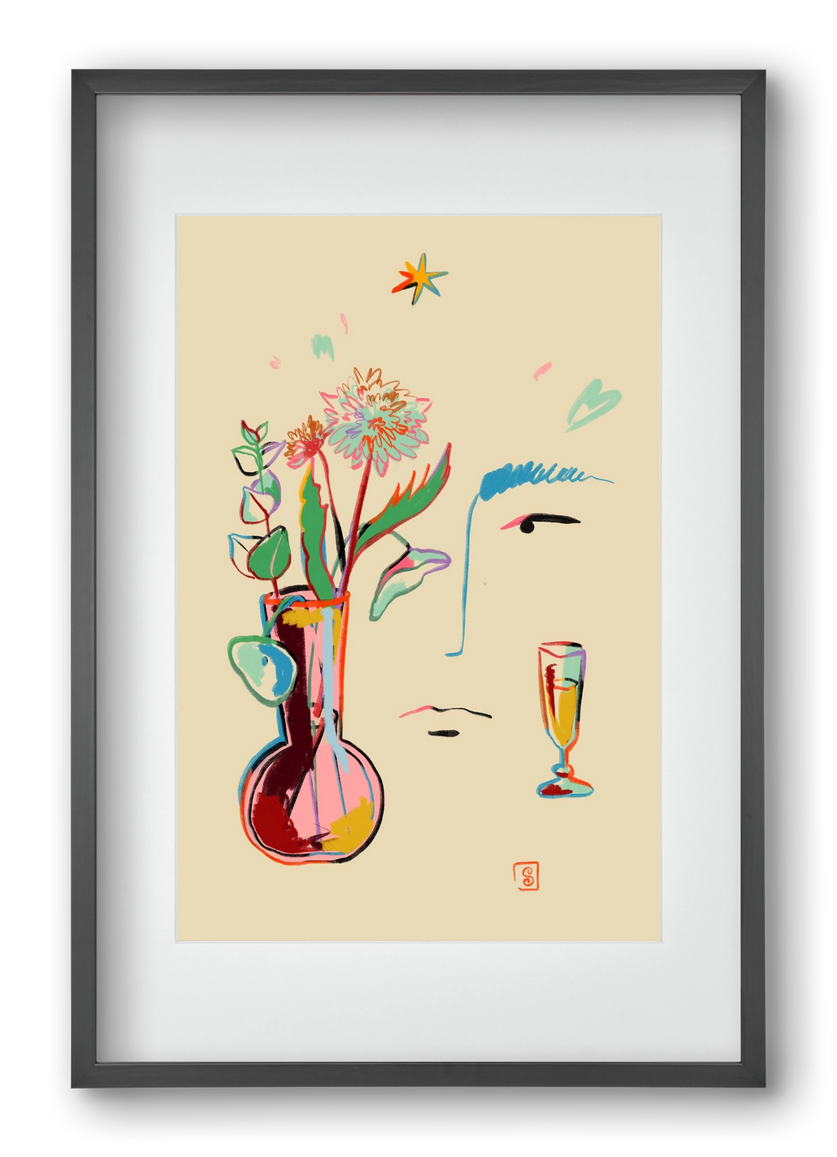 MAKE A WISH, 40x60 cm (30x45 cm), Fekete keret, paszpartuval