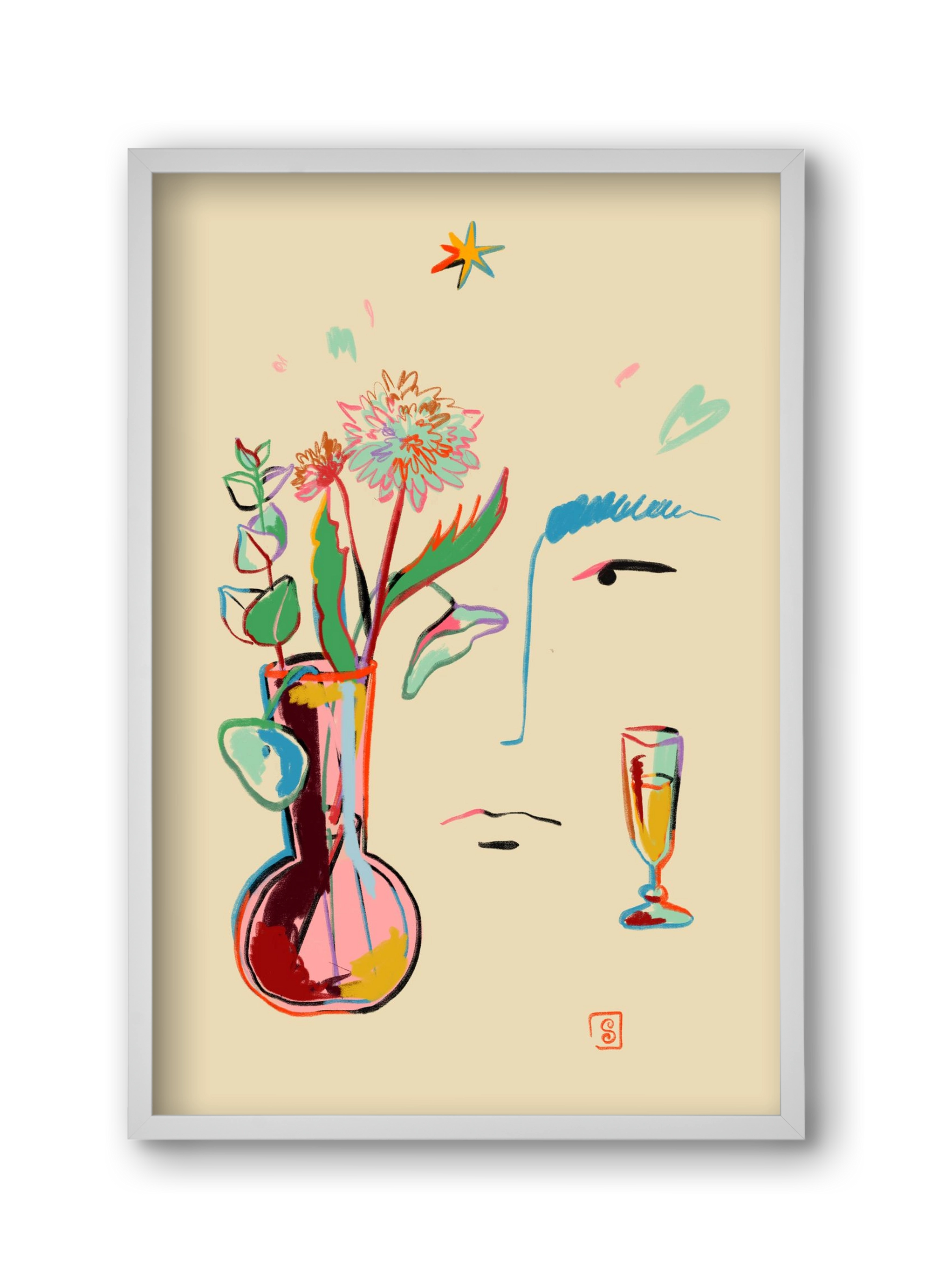 MAKE A WISH, 30x45 cm (30x45 cm), Fehér keret