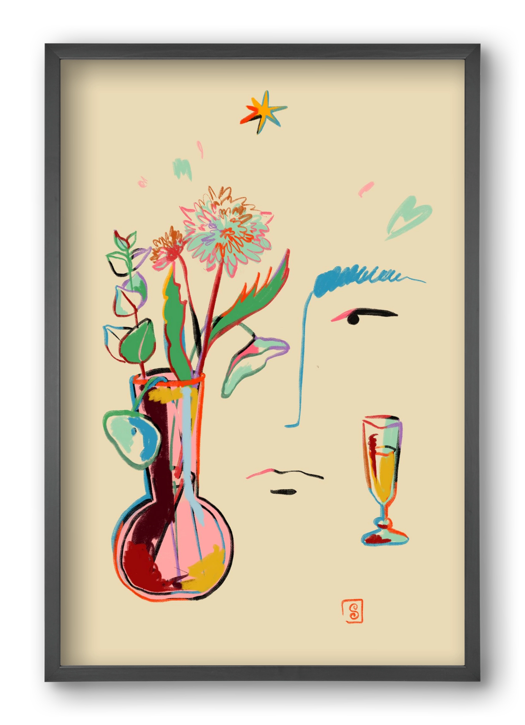 MAKE A WISH, 40x60 cm (40x60 cm), Fekete keret